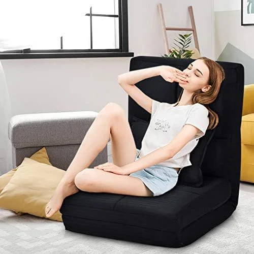 NLIBOOMLife Folding Sofa Bed  Triple Fold Floor Couch for Adults with Pillow  Floor Foldable Mattress with 6 Reclining Position  Convertible Sleeper Chair Guest Bed for Living Room  Bedro