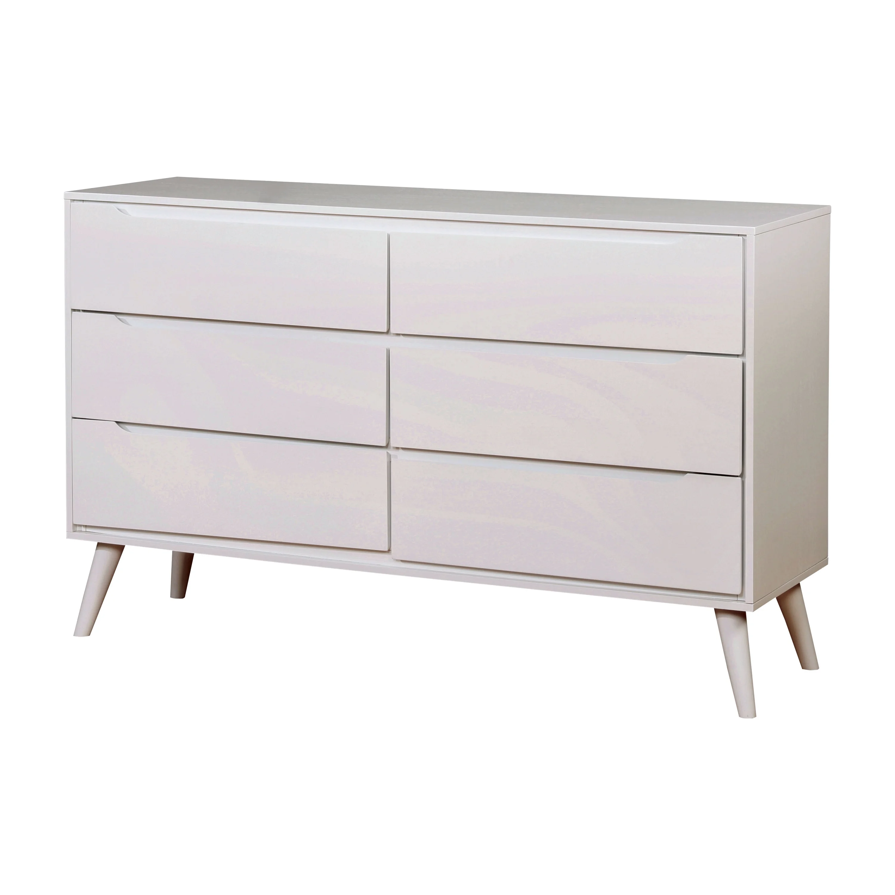 Furniture of America Farrah Mid-Century Modern Dresser, White