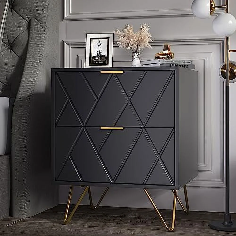HBBOOMLIFE Gold and White Dresser - 6 Drawer Drawer Modern Dresser with Gold Handle 39.4" W Versatile Solution for Bedroom Hallway Entryway (Medium)
