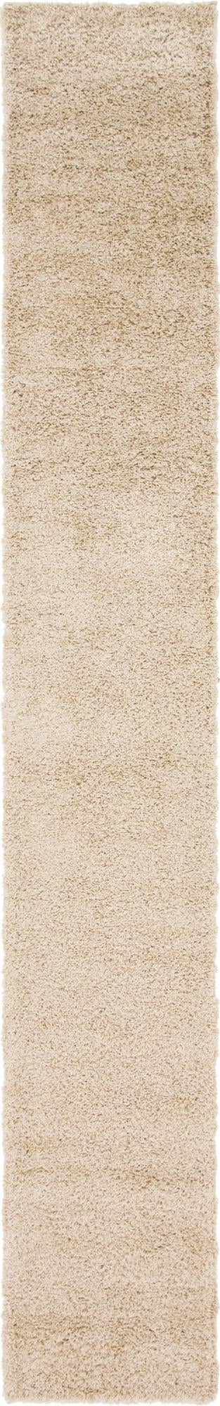 Rugs.com Solid Shag Collection Rug – 16 Ft Runner Taupe Shag Rug Perfect For Hallways, Entryways