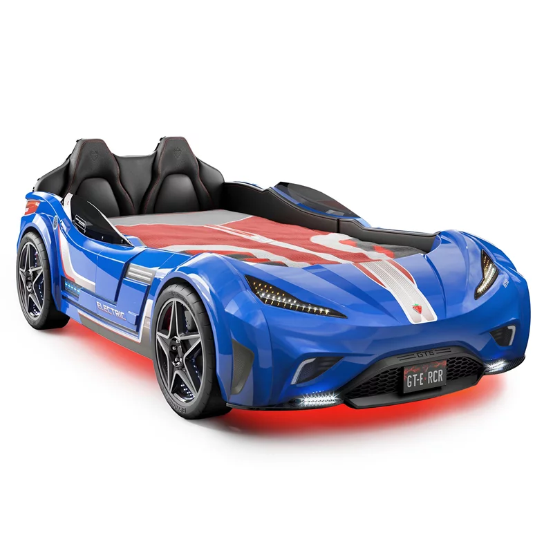 GTS White Twin Race Car Bed in Multiple Colors