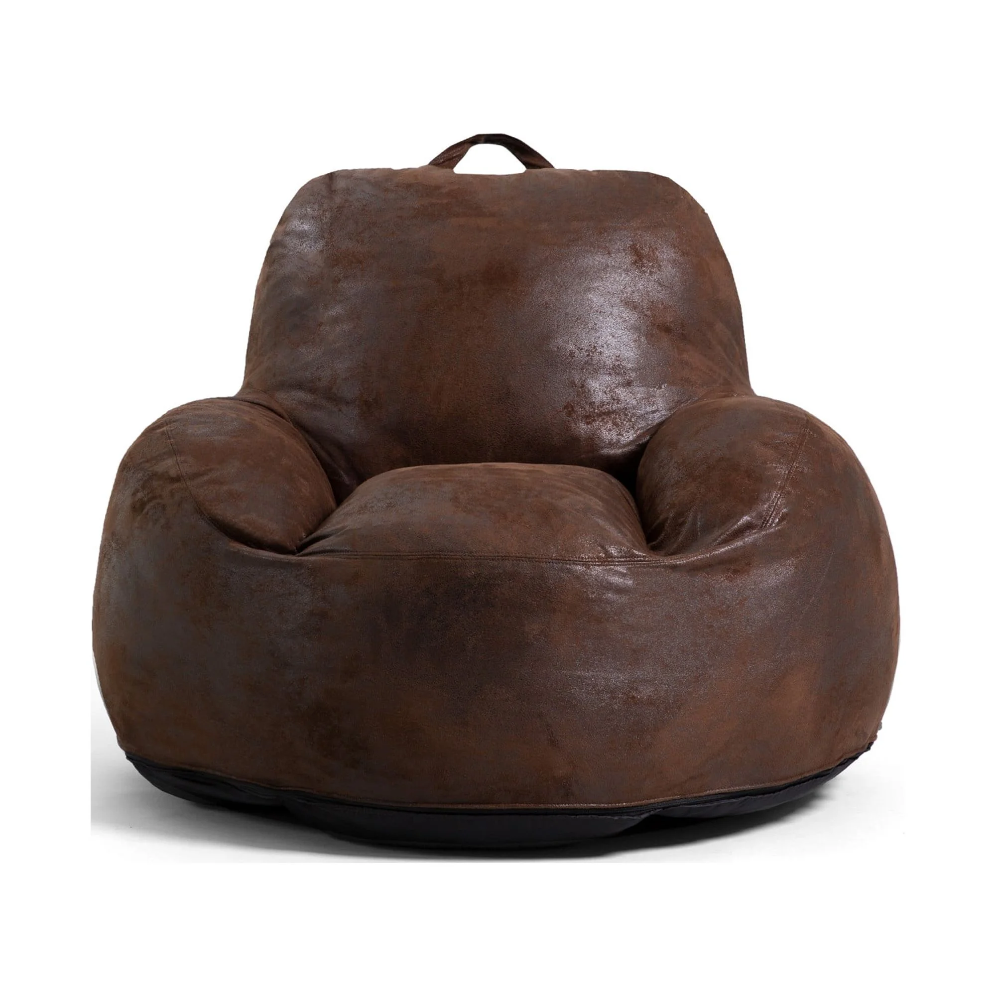 Big Joe Nestle Large Bean Bag Chair, Espresso Blazer, Vegan Leather, 4 Feet