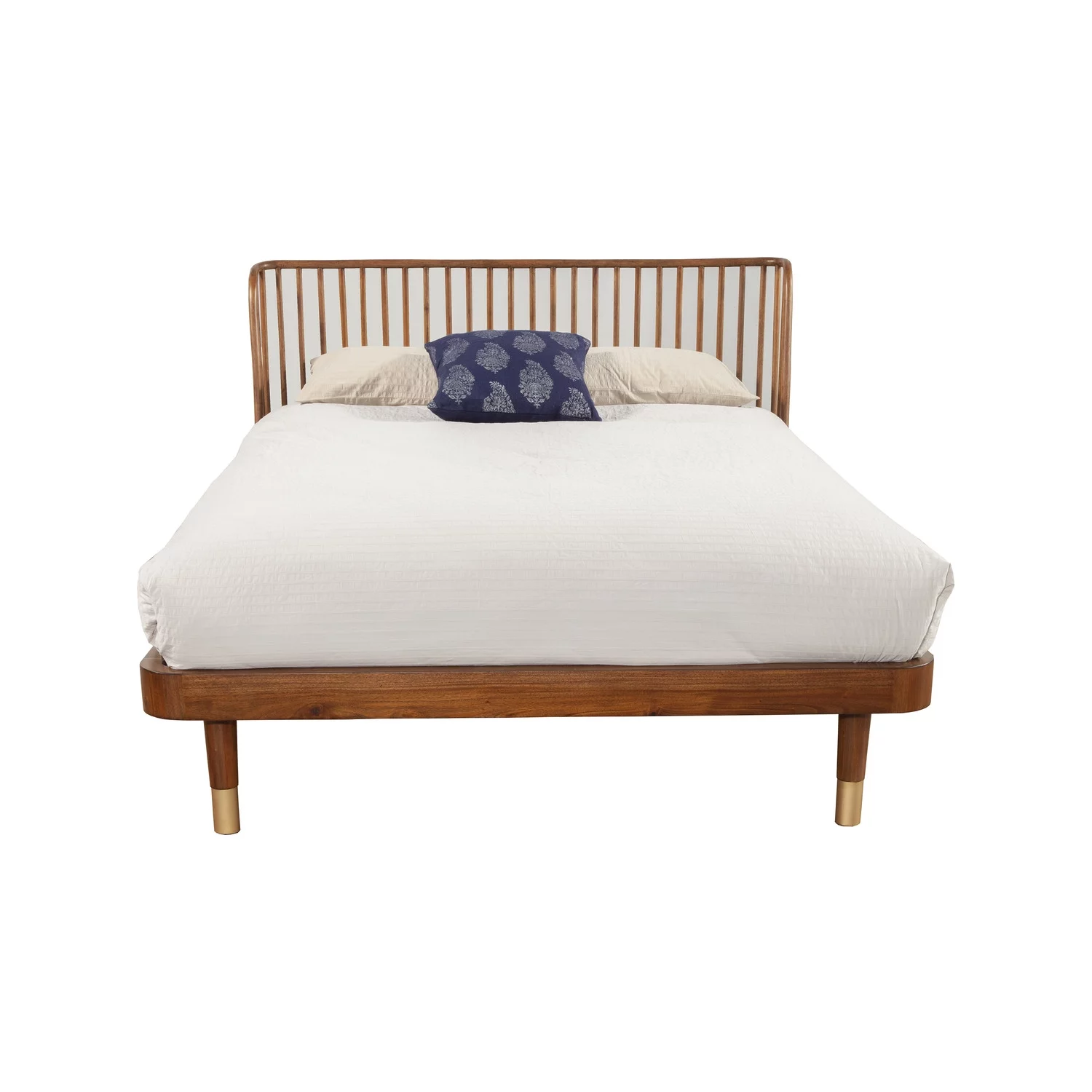 Alpine Furniture Belham Standard King Wood Platform Bed in Dark Walnut (Brown)