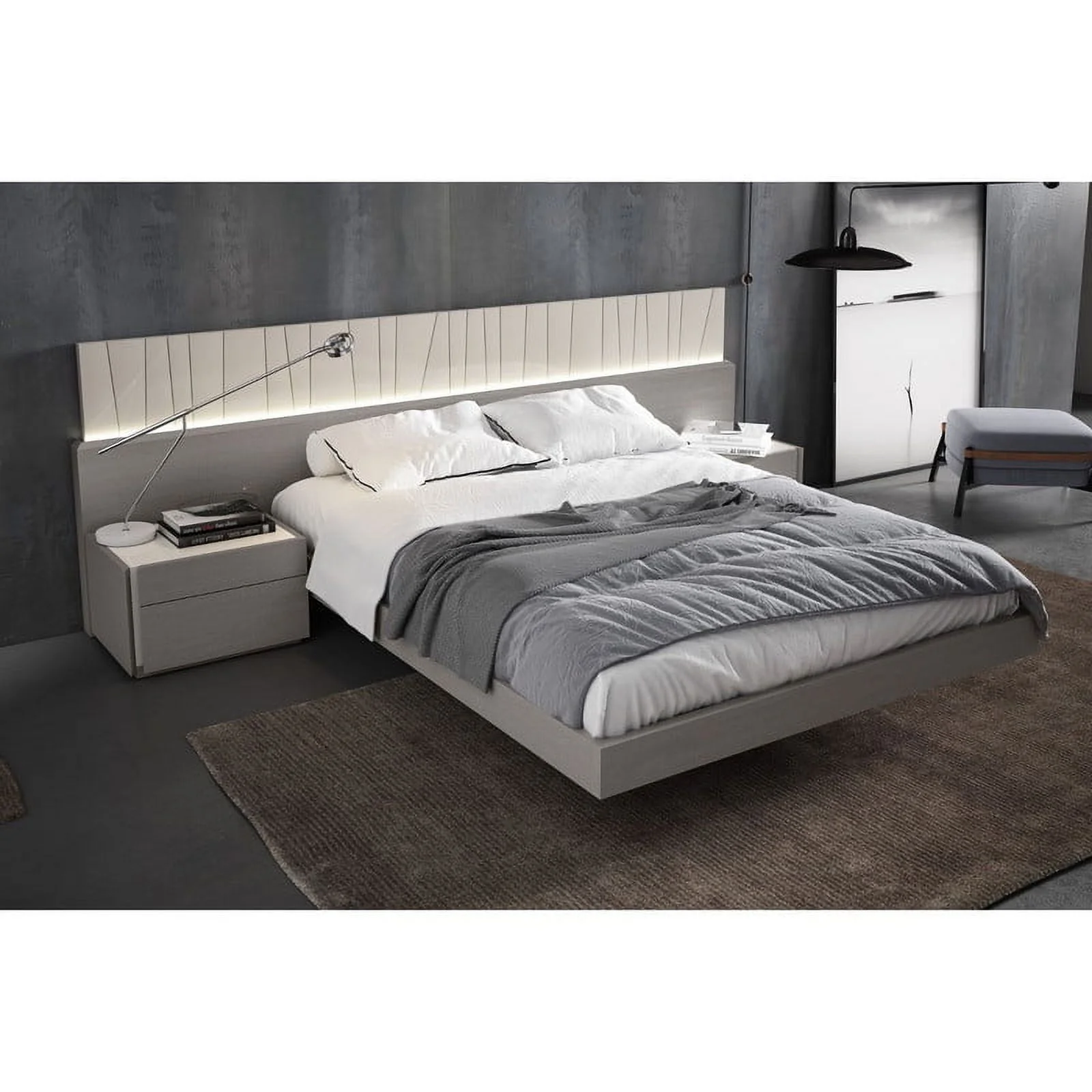 Porto Premium 3-Piece Bedroom Set, Gray, Queen