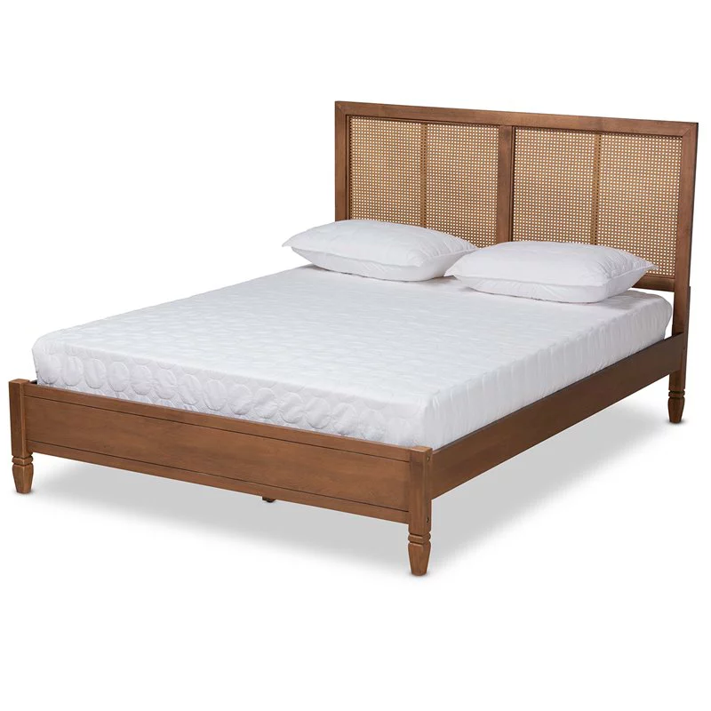 Bowery Hill Walnut Brown Finished Wood Full Size Platform Bed