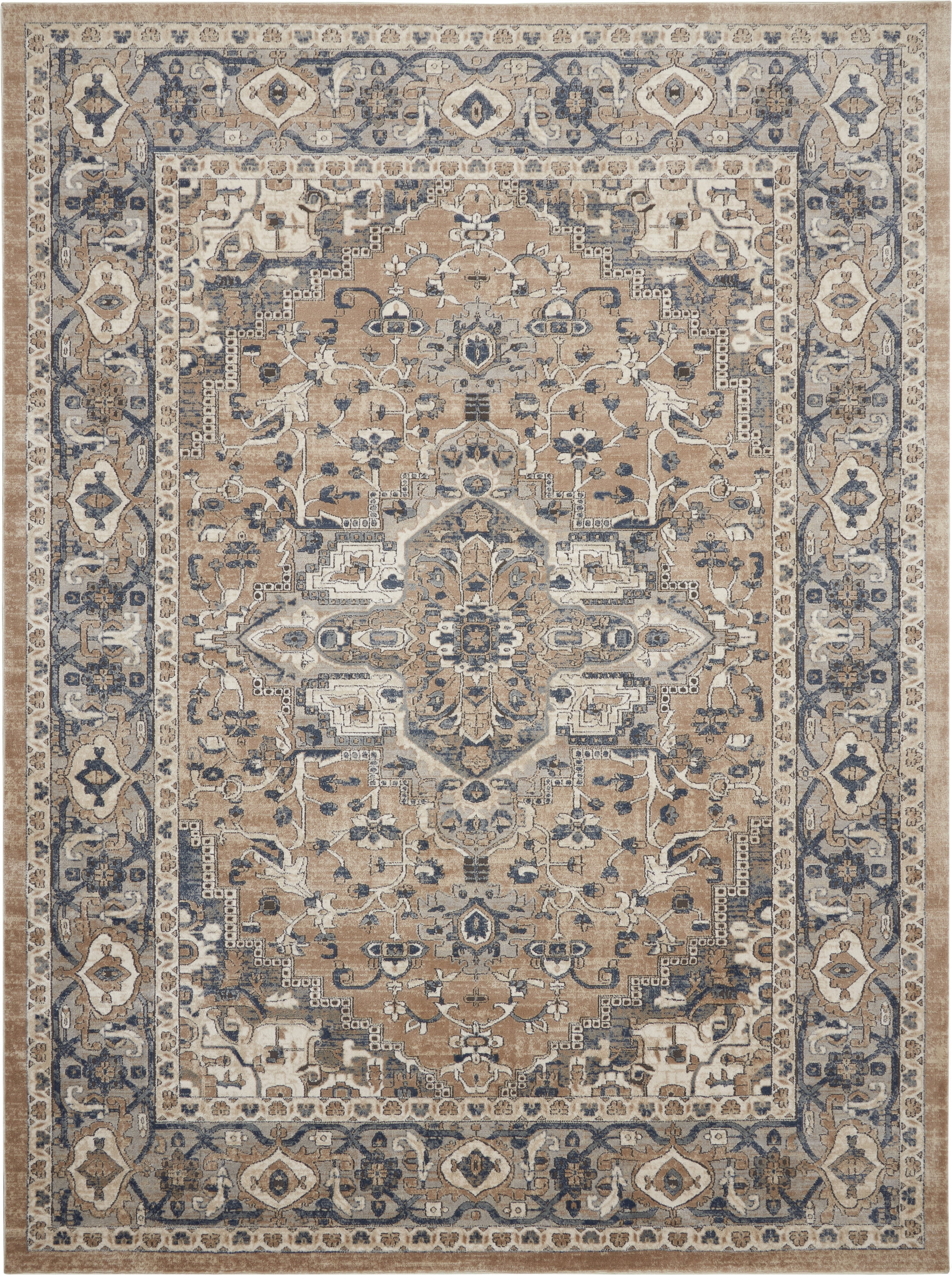 Nourison Concerto Beige/Grey 10' x 14' Area Rug, Transitional, Persian, Bed Room, Living Room, Dining Room, Kitchen, Easy Cleaning, Non Shedding,