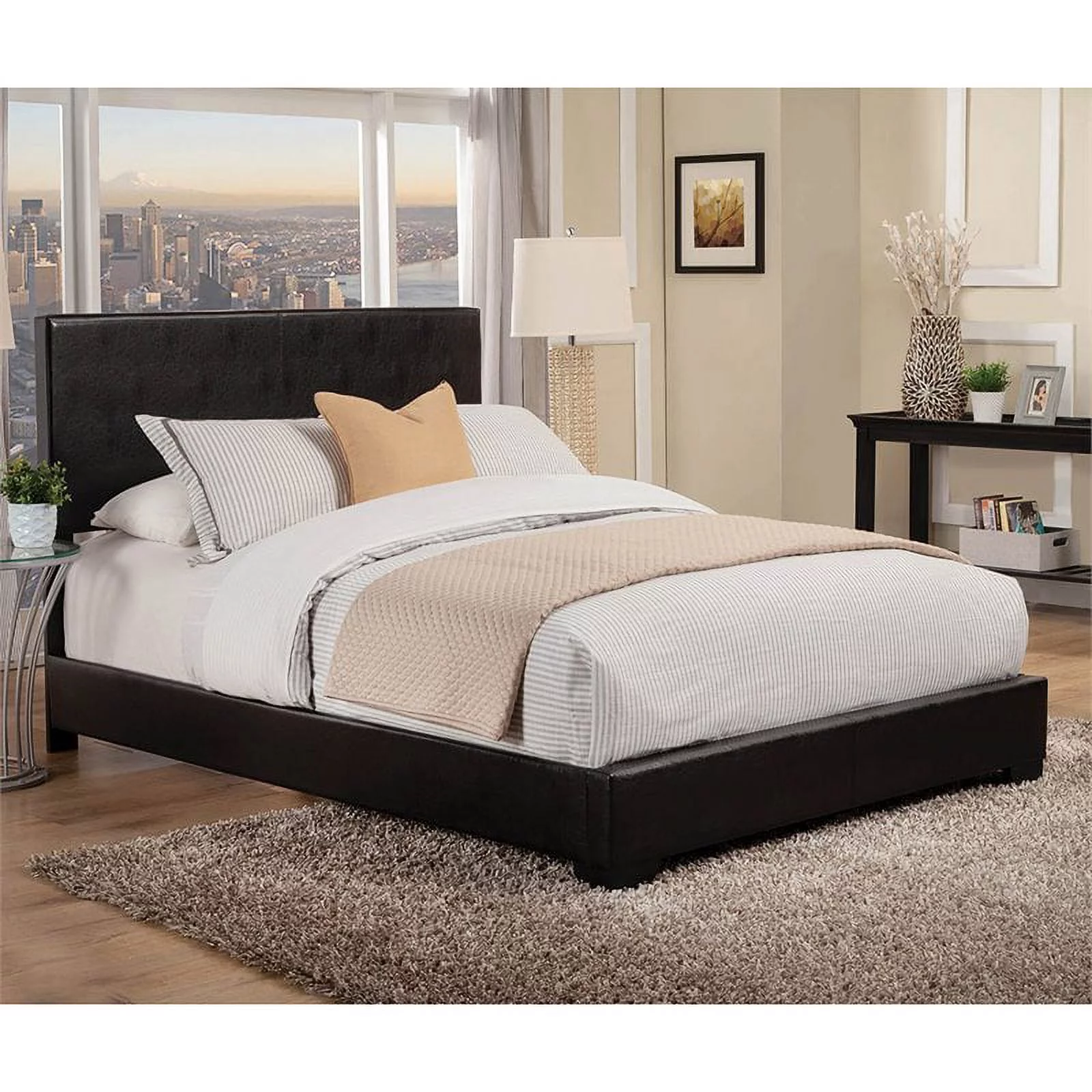 Coaster Conner California King Upholstered Bed in Black