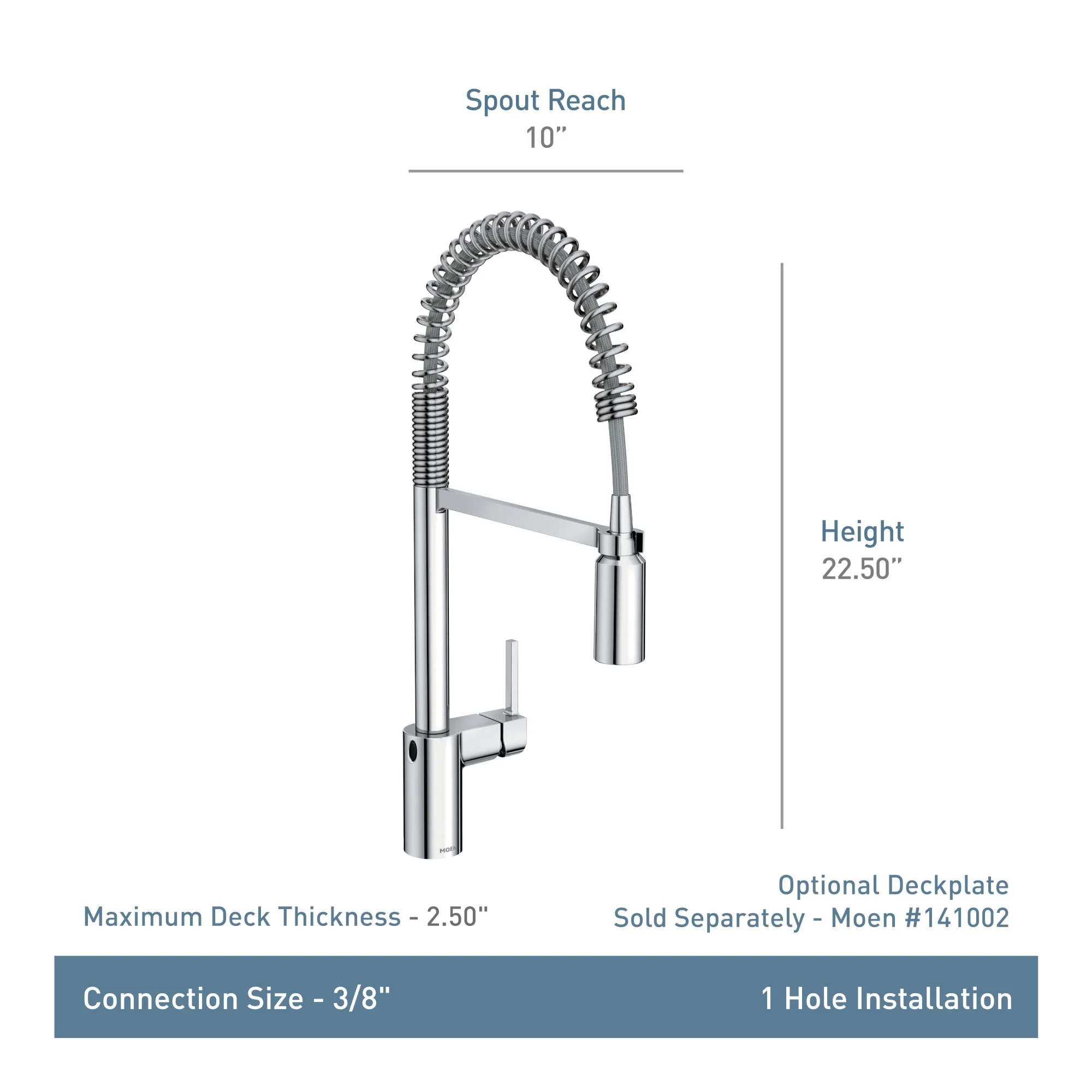 Moen Align Chrome Motionsense Wave Sensor Touchless One-Handle High Arc Spring Pre-Rinse Pulldown Kitchen Faucet with Sprayer Head, Hands-Free Kitchen Sink Faucet for Farmhouse, Commercial, 5923EWC