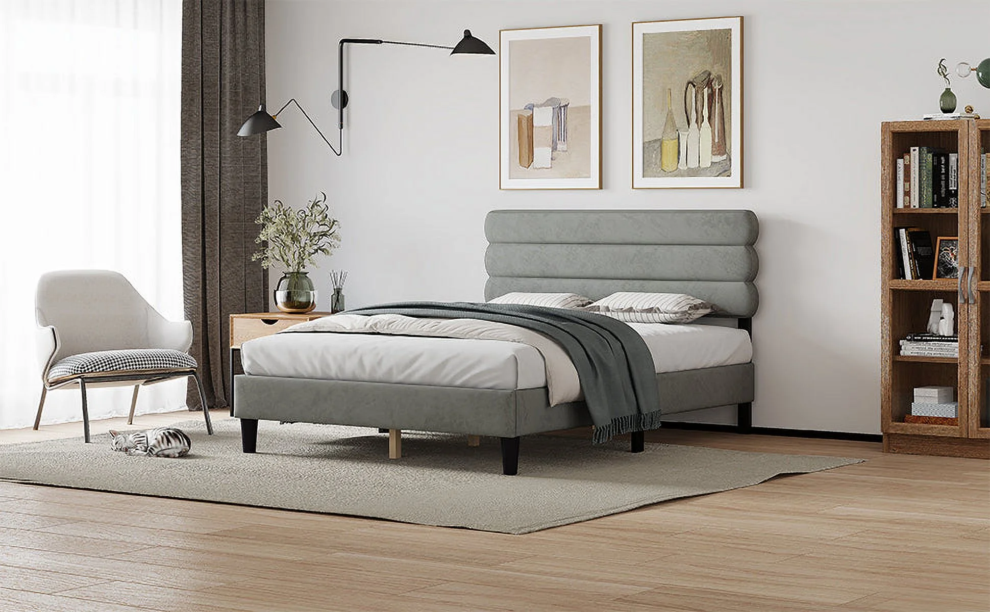 Wee Queen Size Bed Frame  - Light Gray