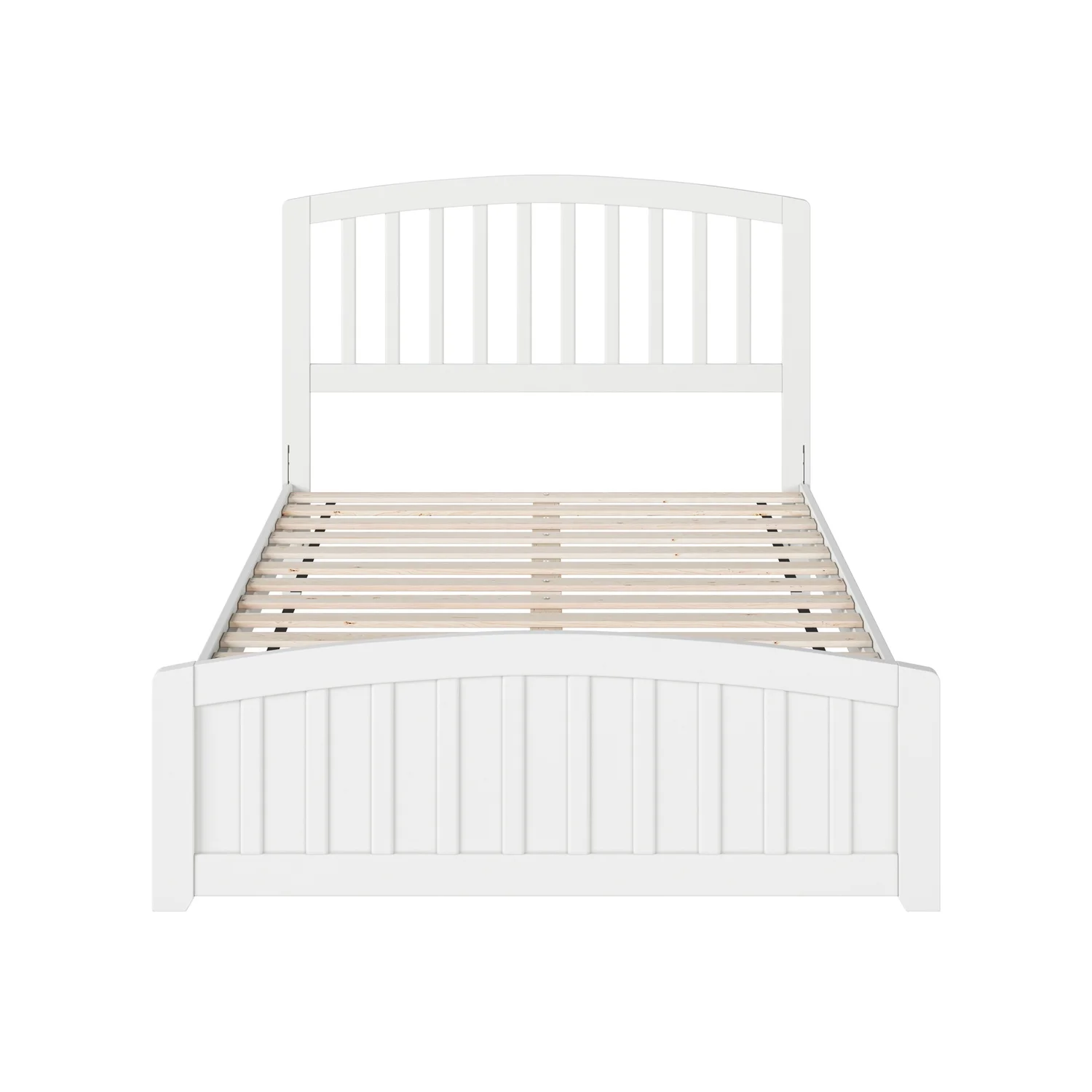 AFI Quincy Full Solid Wood Low Profile Platform Bed with Matching Footboard, White