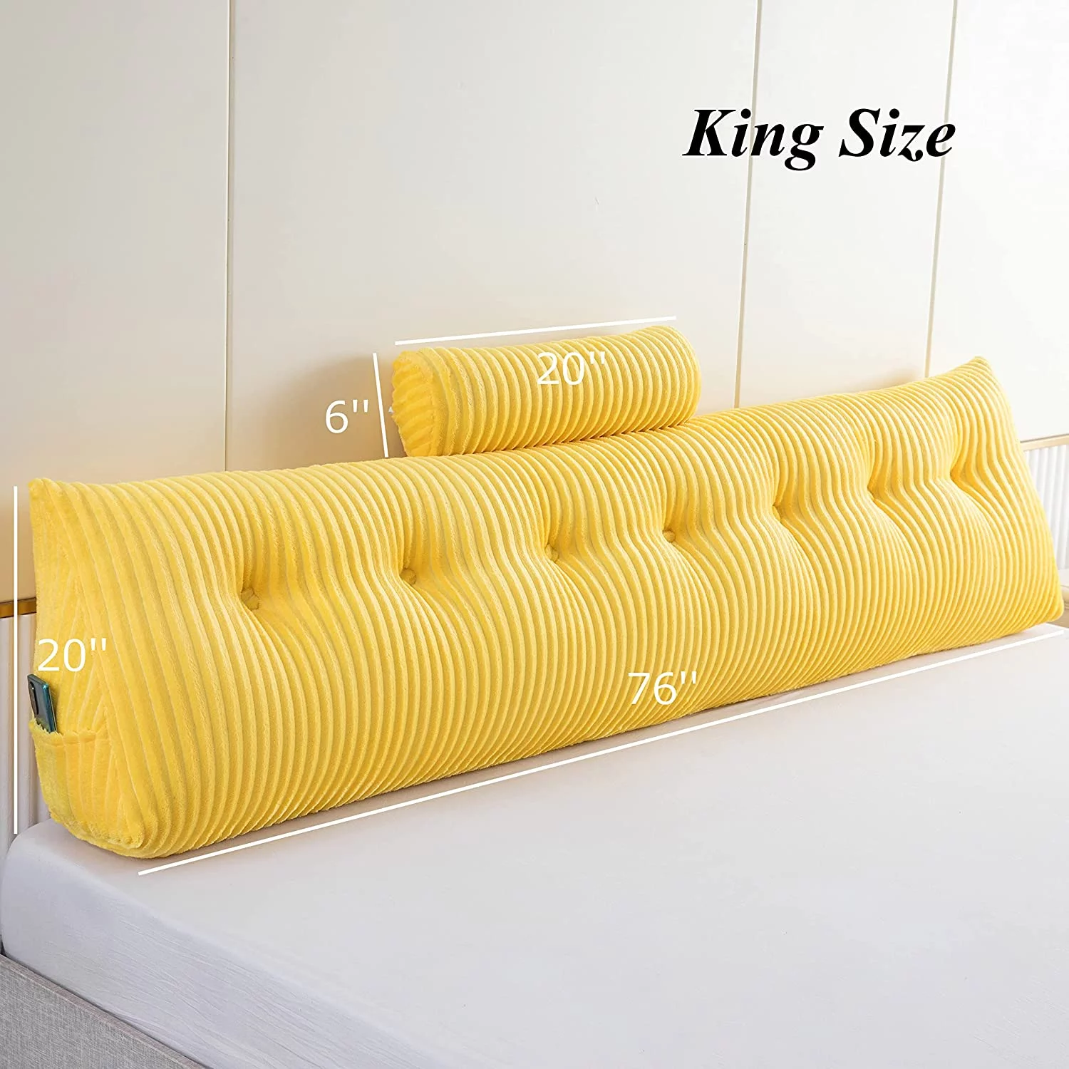 durable Gpround Wedge Headboard Pillows + Head Roll Pillow Bed Wedge Pillow for Headboard Large Bolster for Bed Rest Reading Pillows Backrest Pillows for Sitting in Bed Backrest Positioni
