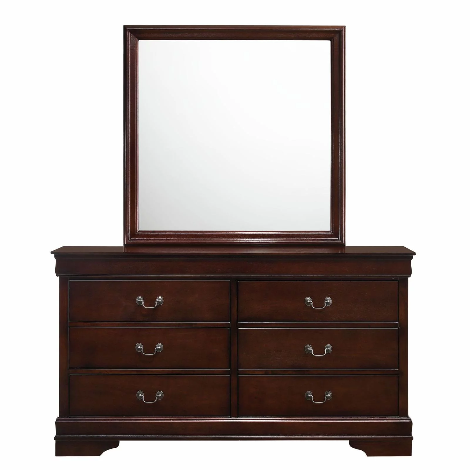 Picket House Furnishings Ellington 6-Drawer Dresser & Mirror in Cherry