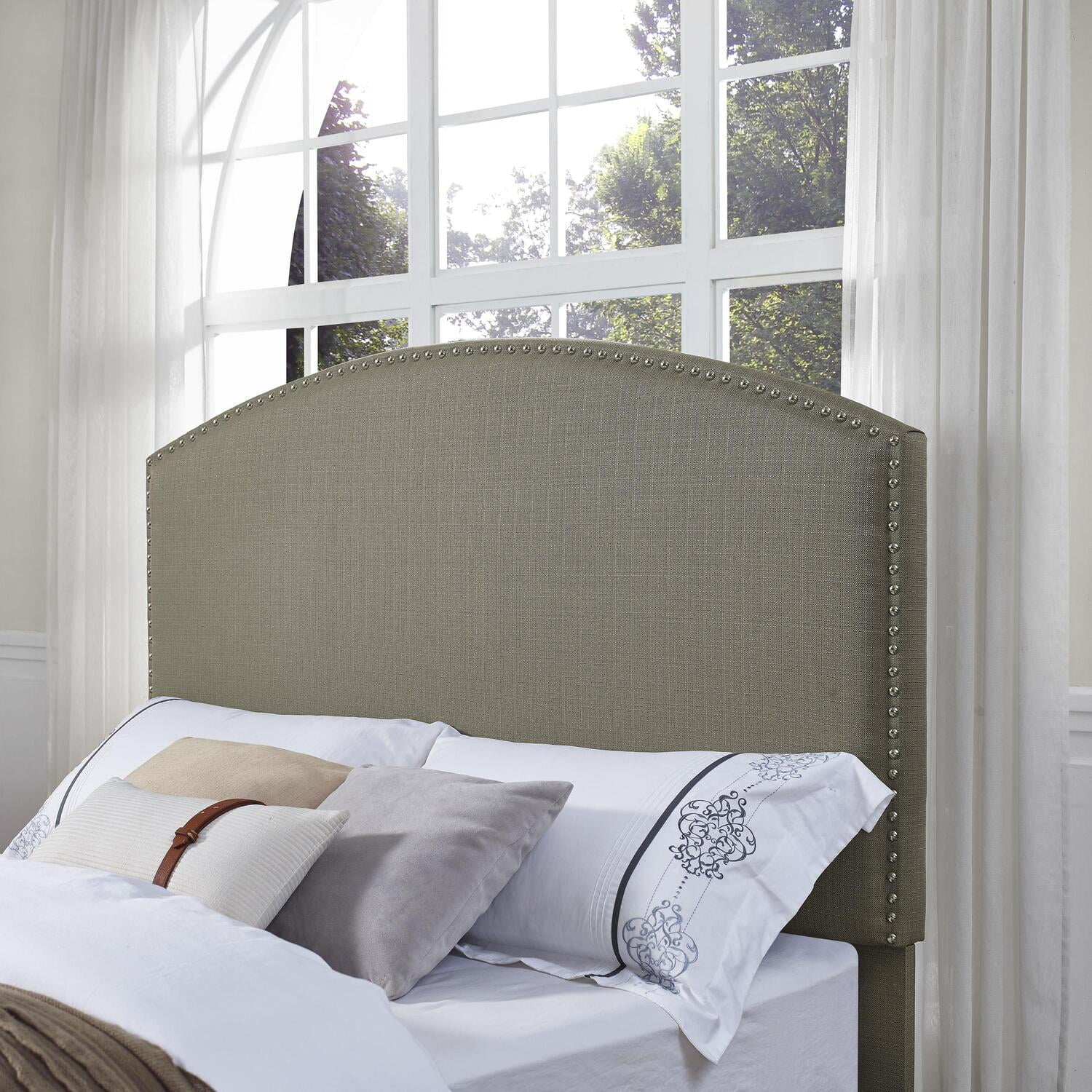 HomeStock Renaissance Revival Upholstered King/Cal King Headboard Creme