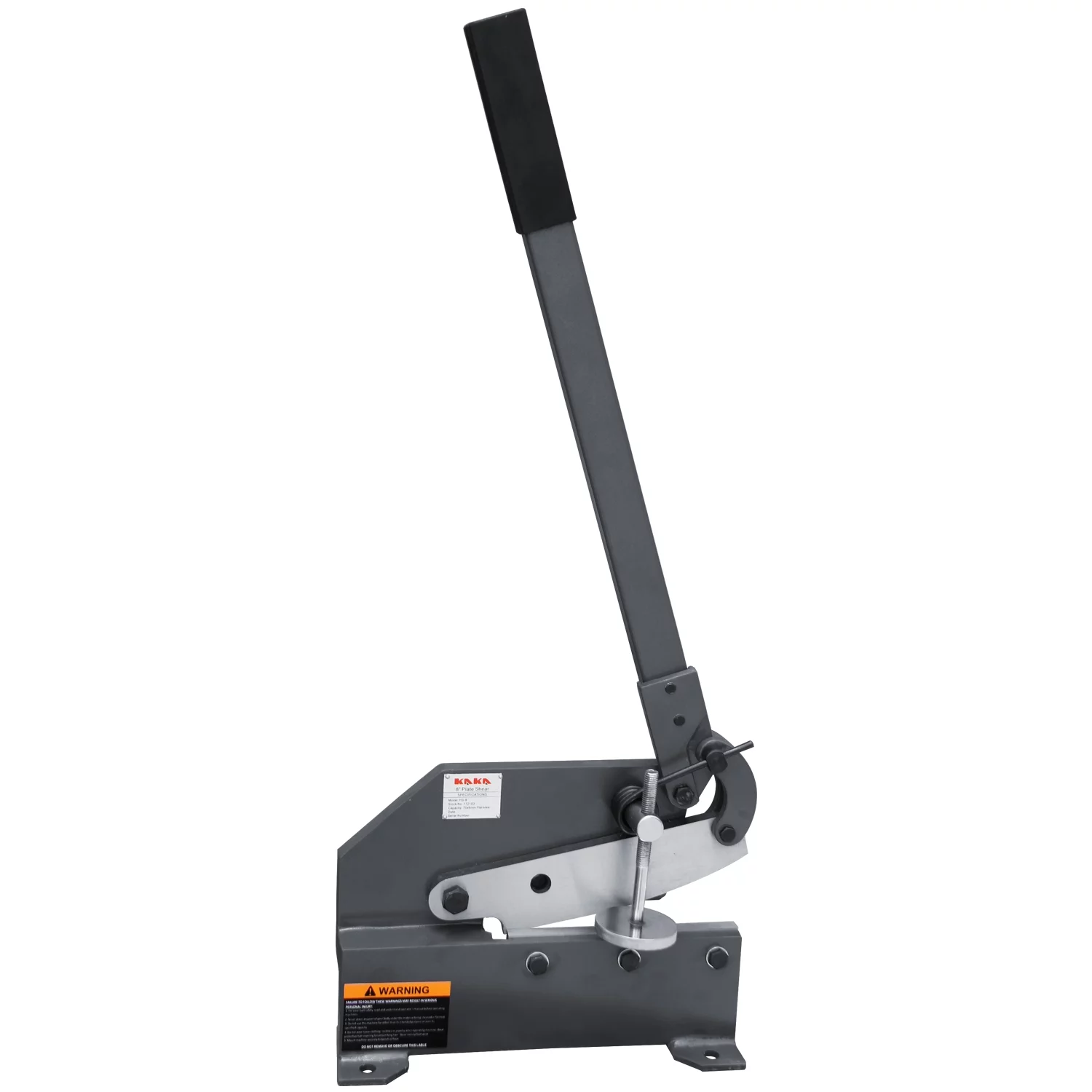 Kaka industrial HS-8 8 inch Hand Plate Shear, Bench Shear Throatless Multiple Purpose Benchtop Throatless Sheet Metal Cutter for Shear Carbon Steel Plates and Bars