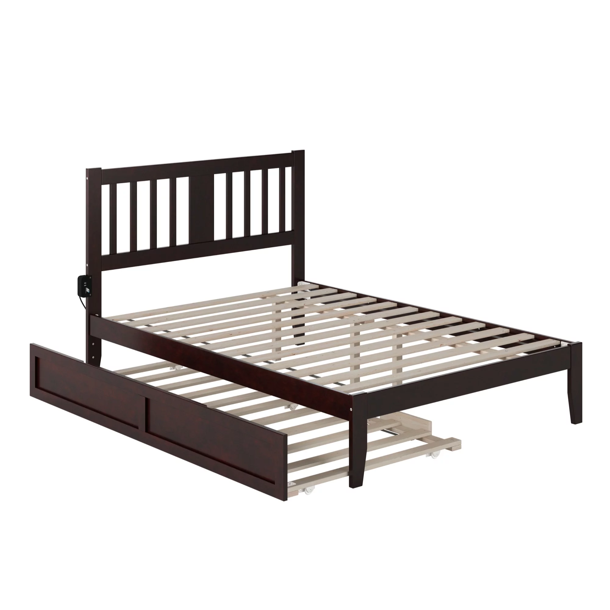 AFI Tahoe Full Solid Wood Bed with Twin Trundle in Espresso