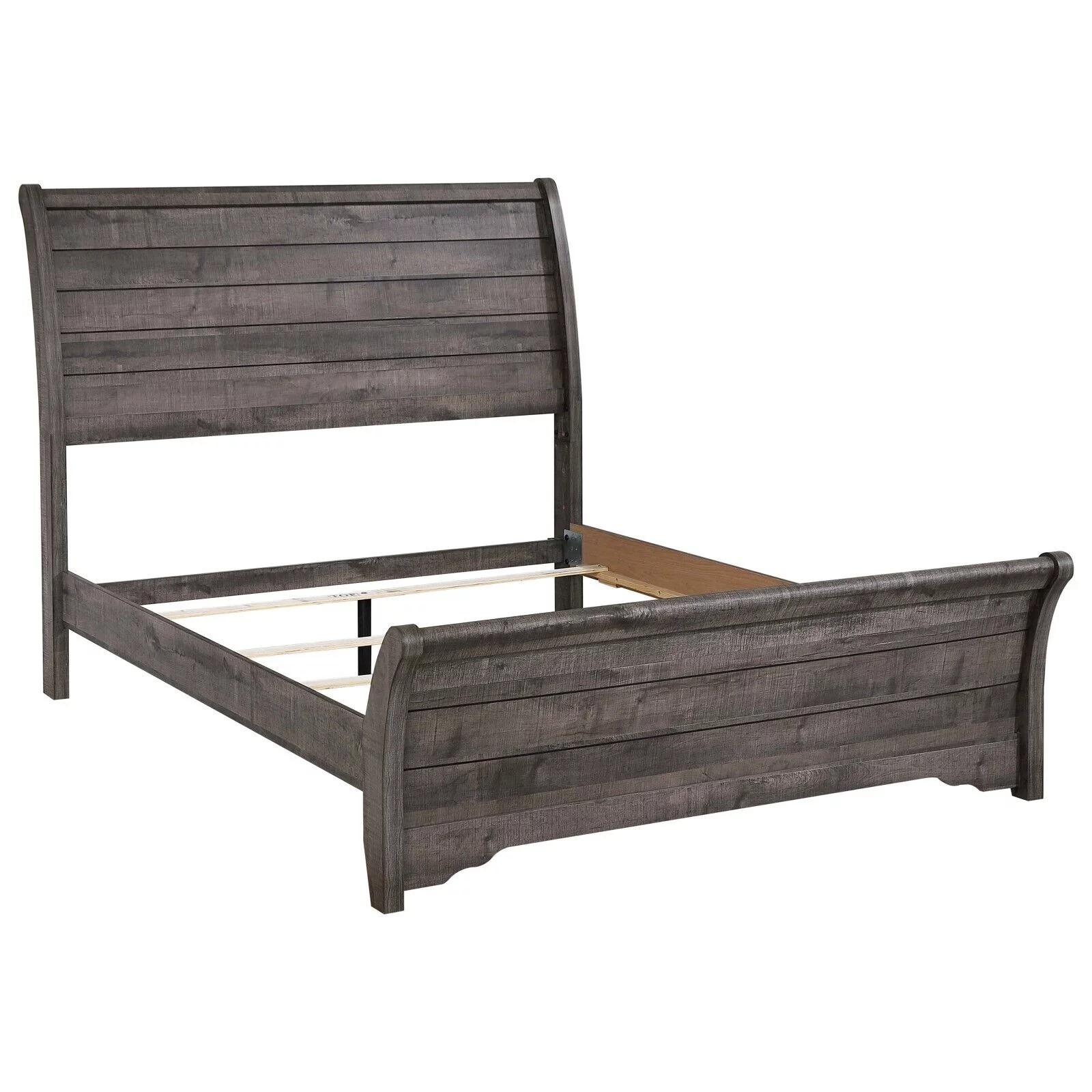 Traditional Rustic Style 1pc Queen Size Panel Bed Wooden Bedroom Furniture Gray Finish