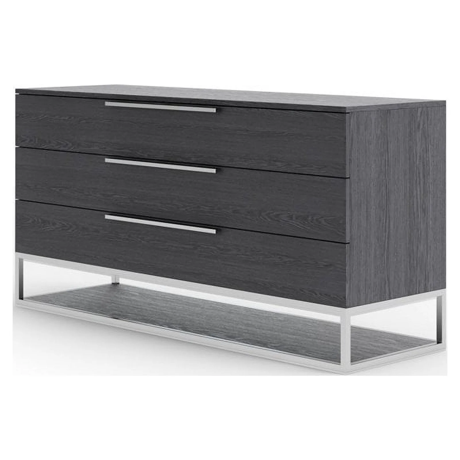 Limari Home Heloise  Elm Veneer Wood and Stainless Steel Dresser in Gray