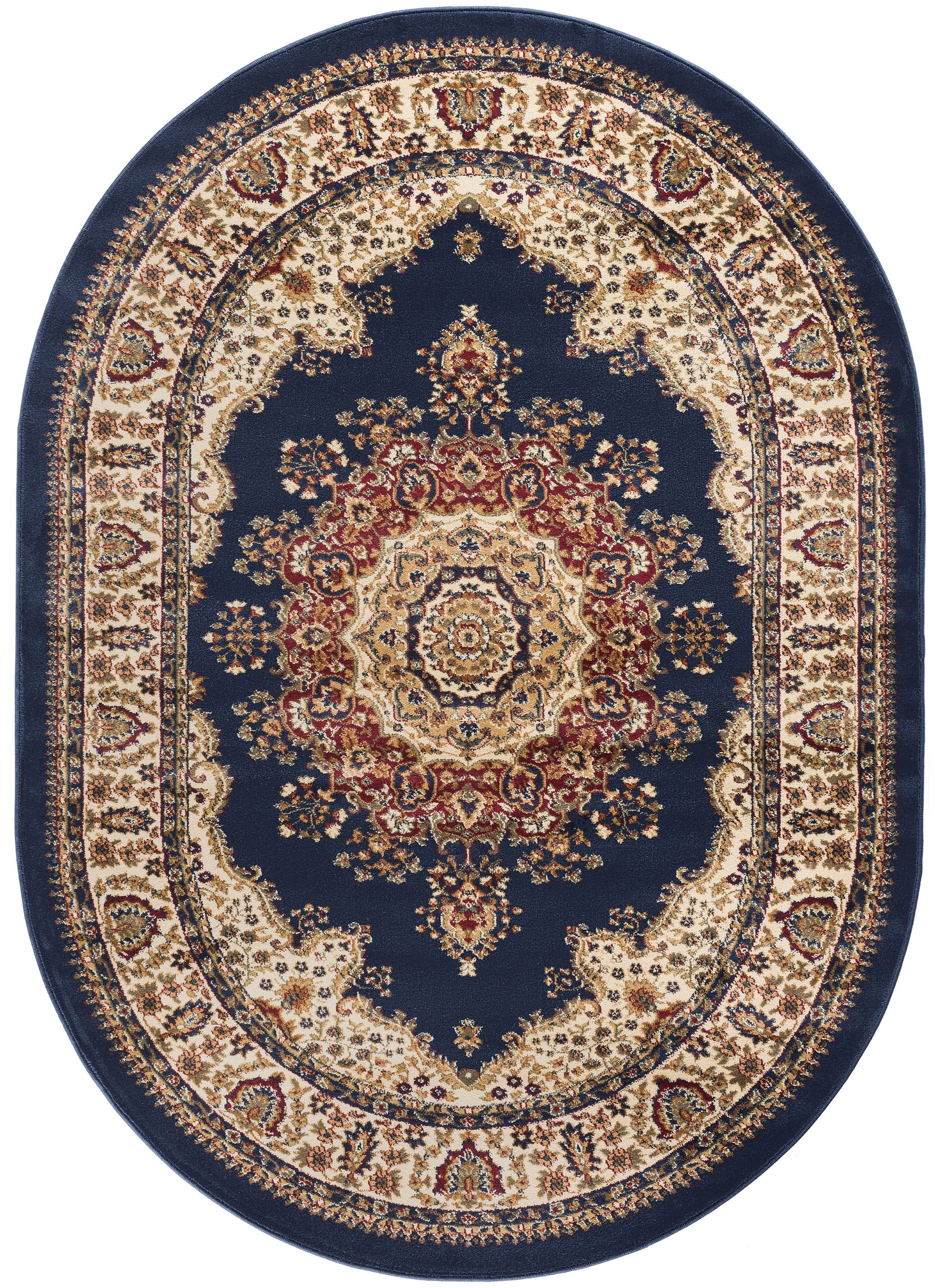 5x8 Oval Transitional Navy Oval Area Rugs for Living Room | Bedroom Rug | Dining Room Rug | Indoor Entry or Entryway Rug | Kitchen Rug | Alfombras para Salas 5'3'' x 7'3'' Oval