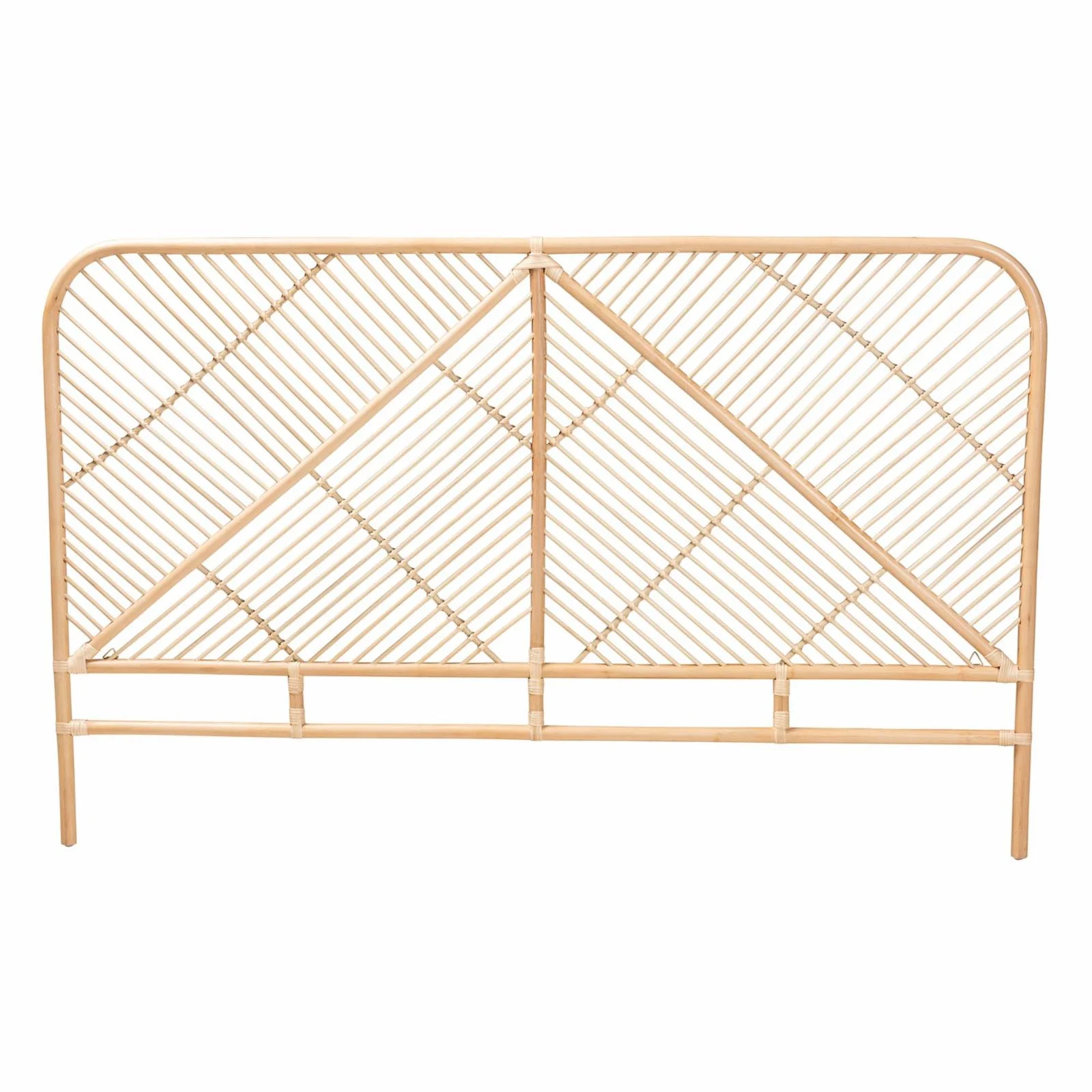 Baxton Studio Walid Natural Brown Rattan Queen Size Standalone Headboard