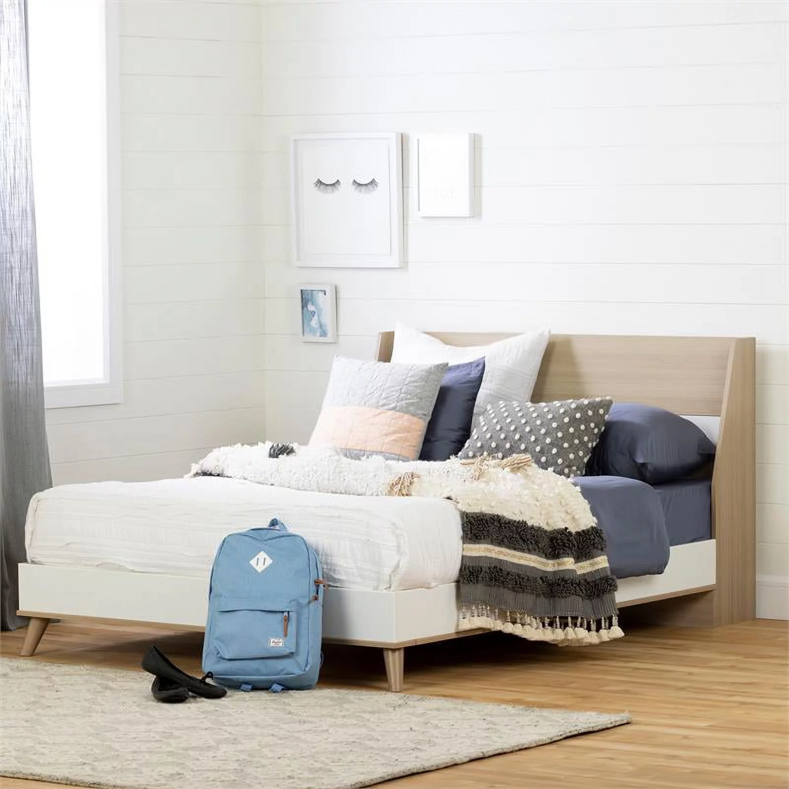 Roseberry Kids Complete Bed-Full-Soft Elm and Pure White