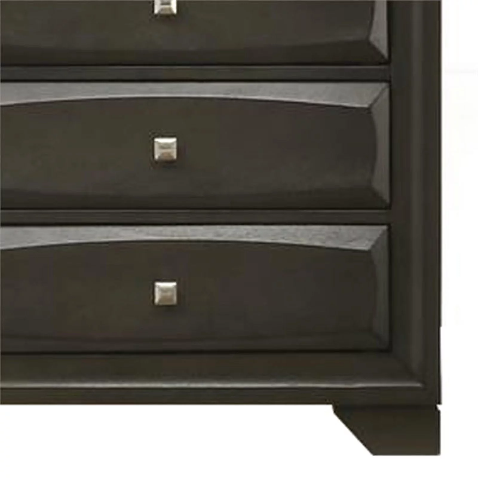 Benzara Eight Drawer Dresser With Brushed Nickel Accent And Chamfered Legs, Antique Gray