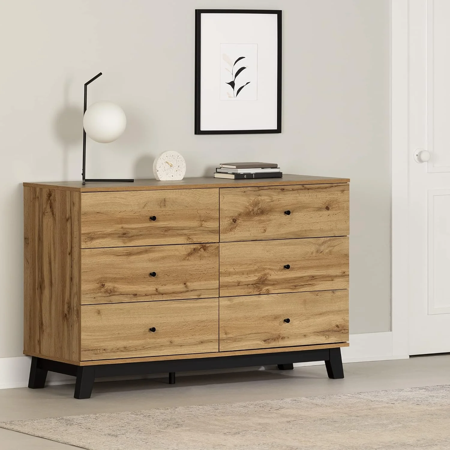 NLIBOOMLife Bellami 6-Drawer Double Dresser Nordik Oak