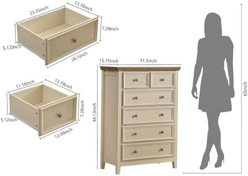 7 Chest of Drawers Black Dresser for Bedroom Double Dresser for Living Room Organizer Drawer Cabinet with Wide Drawers for Entryway and Hallway