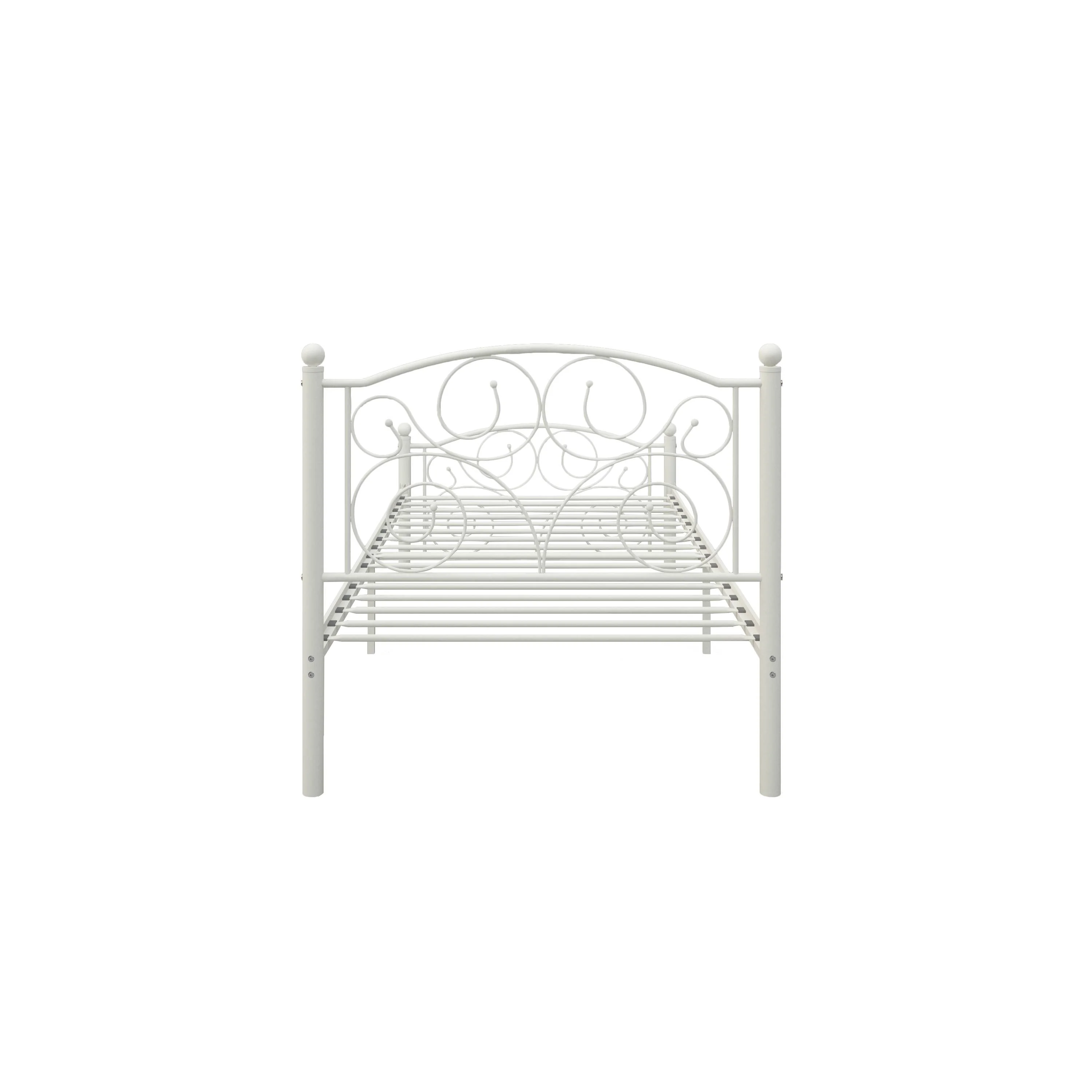 Twin Size Metal Bed Frame with Headboard and Footboard Unique Flower