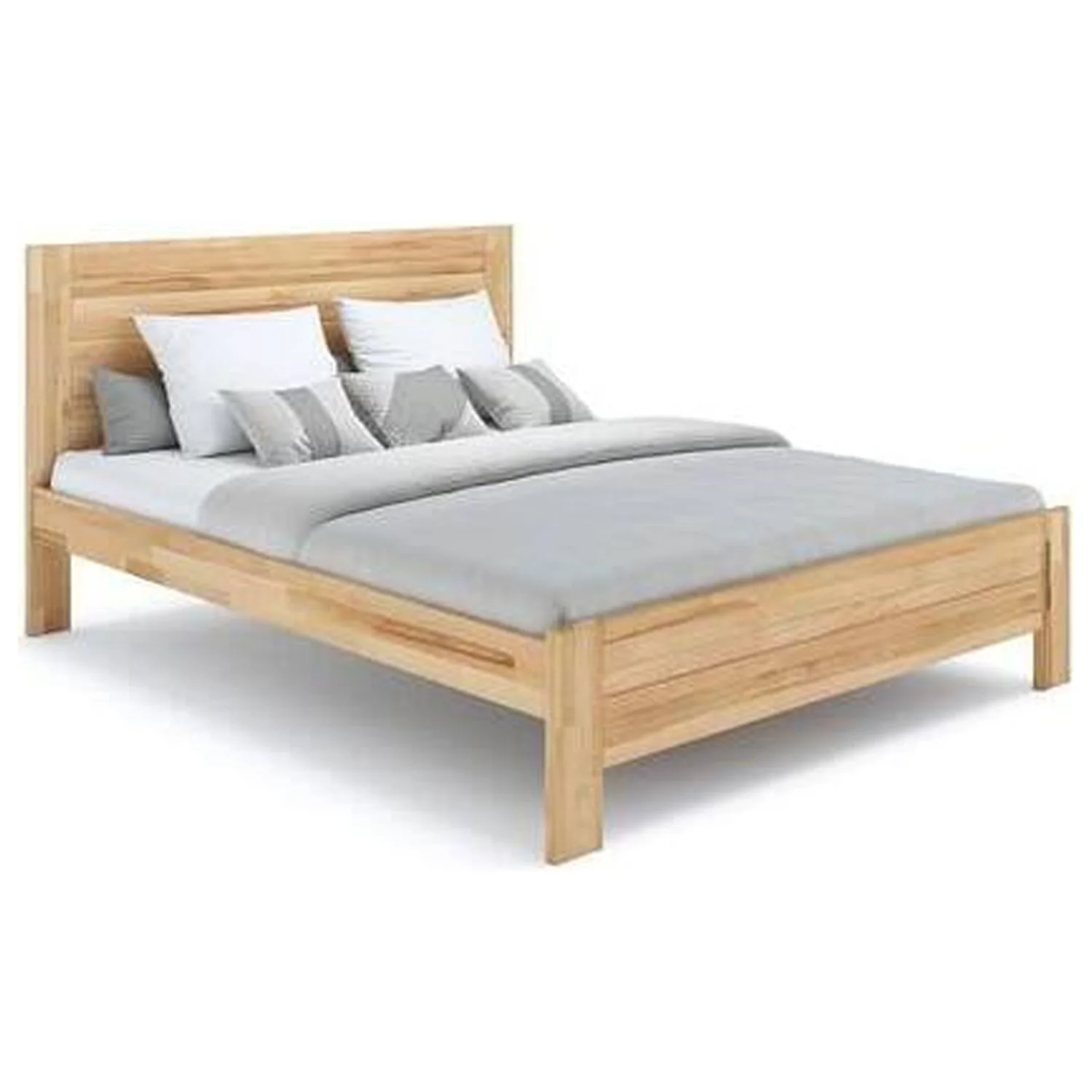 Futonland  Lux Dagnis Eco Natural Wood Bed - Chemical Free - Hand Rubbed Oil Finish, Natural - Queen Size