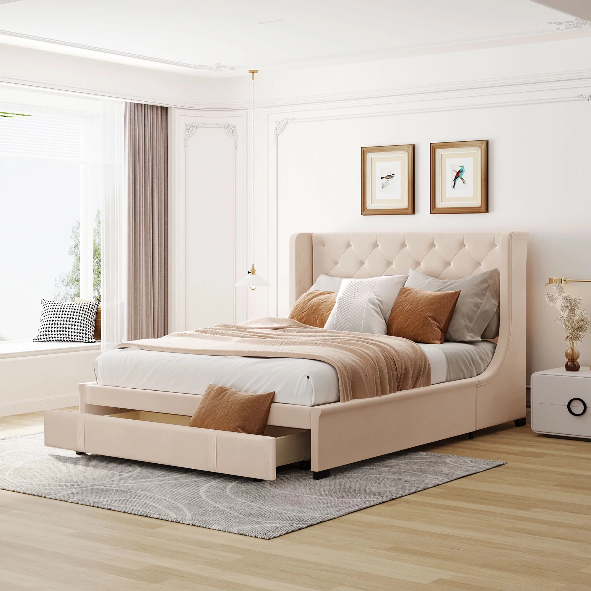 ikayaa Queen Size Storage Bed 84.4
