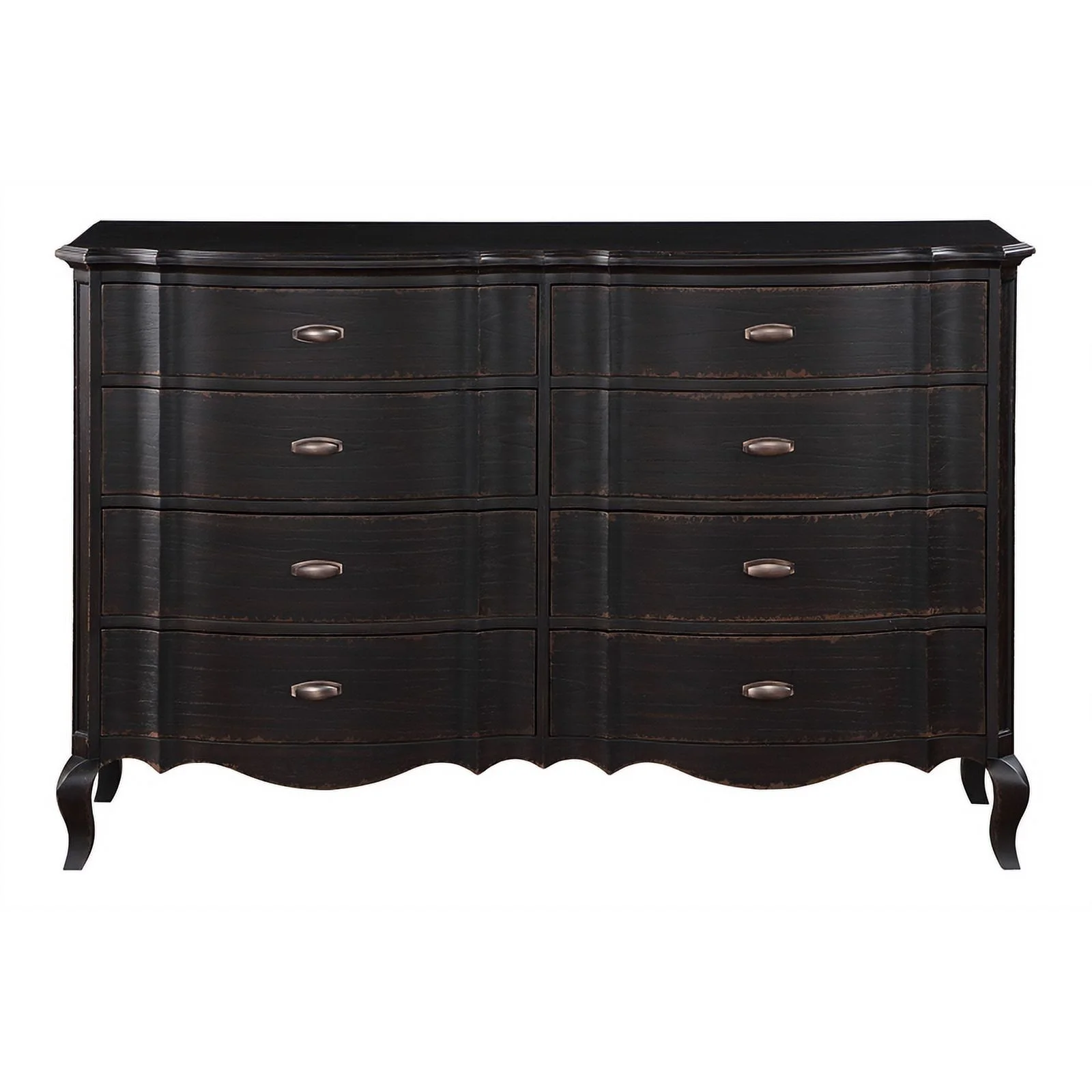 Pemberly Row 8-Drawer Contemporary Wood Dresser in Antique Black