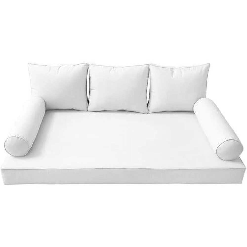 MH GLOBAL |SLIPCOVER |S3 Outdoor Daybed Mattress Bolster Backrest Cushion Covers Piped Trim AD106