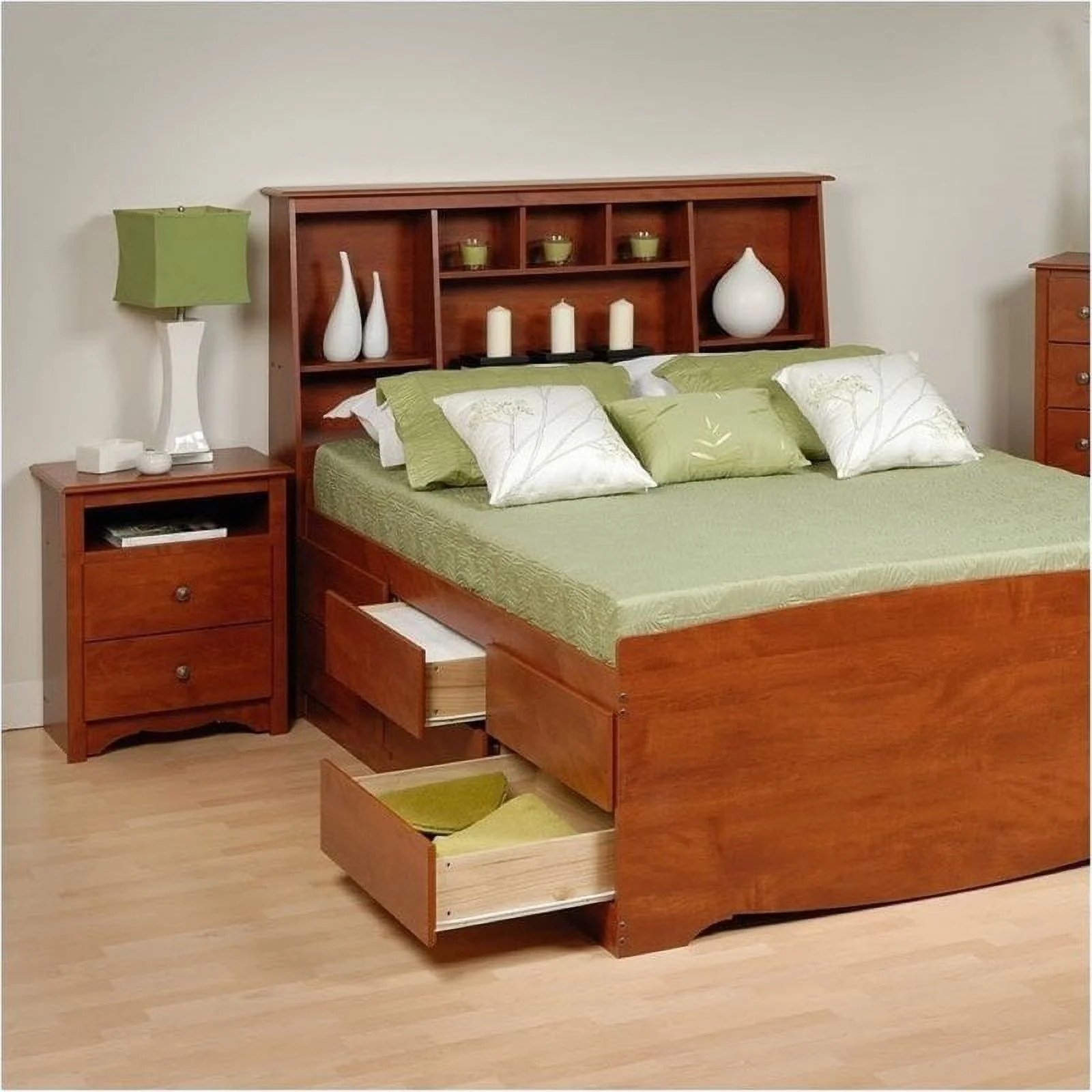 Bowery Hill 2-Drawer Tall Nightstand in Cherry