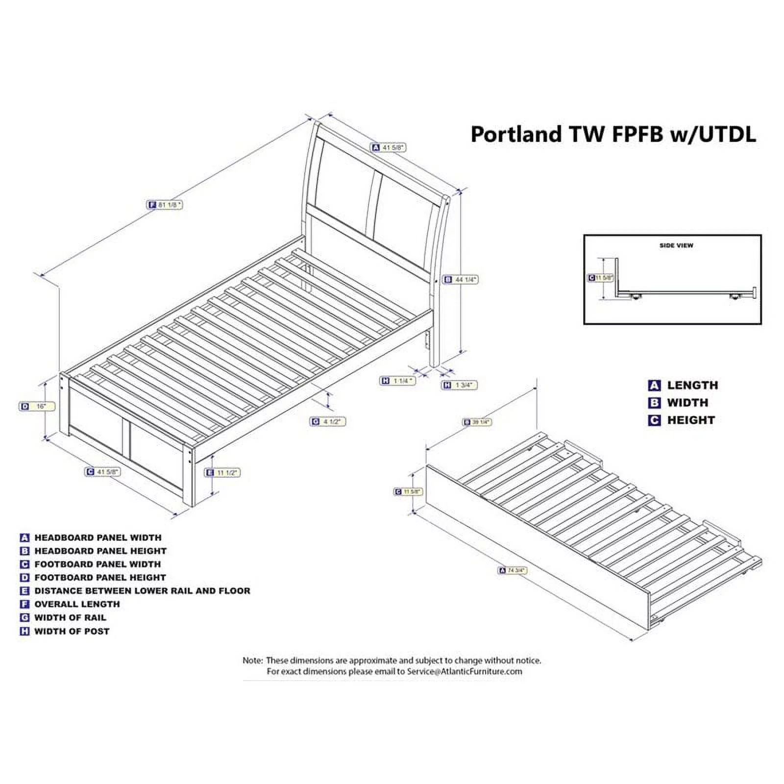 Leo & Lacey Urban Twin Trundle Platform Bed in White