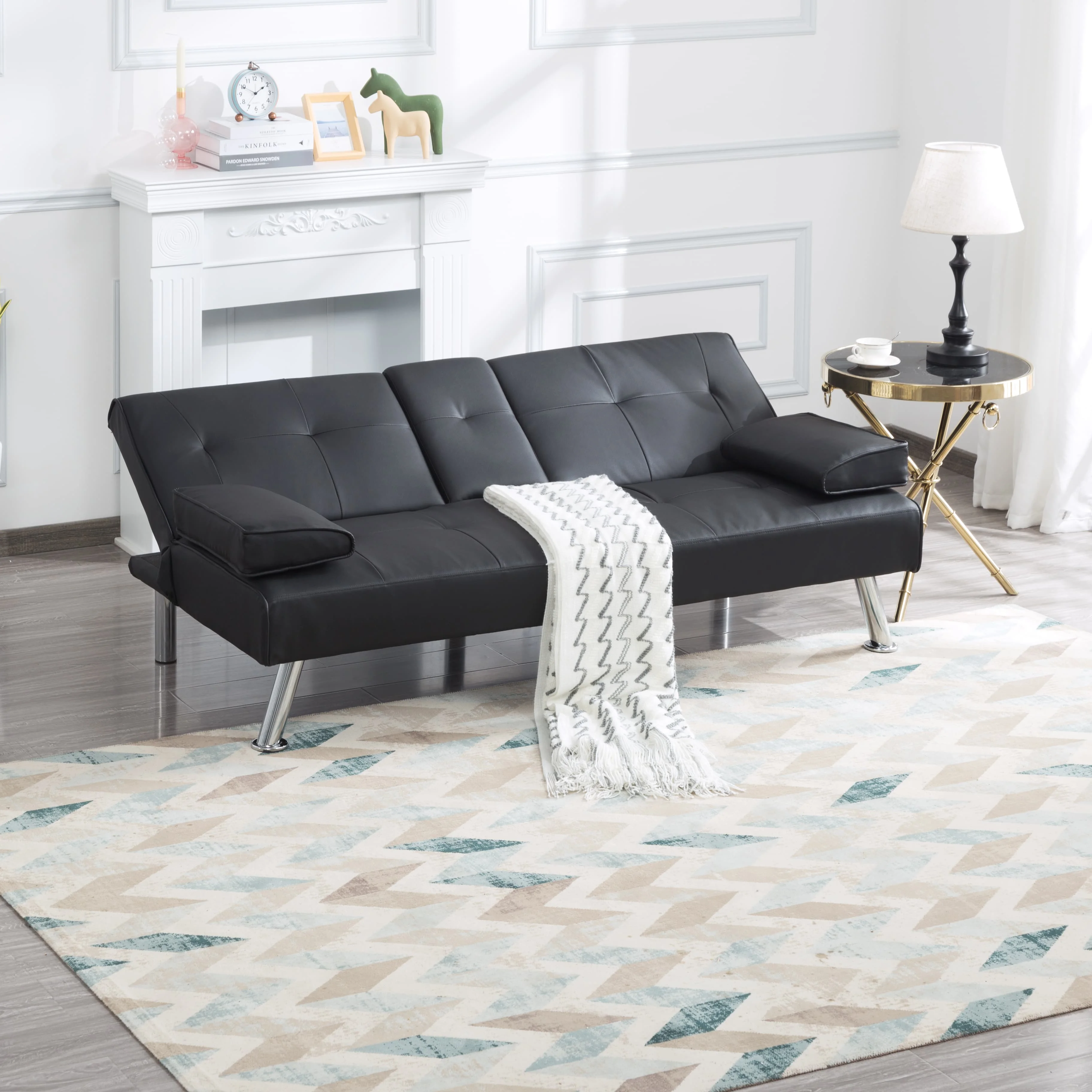 BSHTI Futon sleeper sofa bed, convert to a fully functioning futon sleeper, is a handy spot for a nap. Also perfect for small spaces.