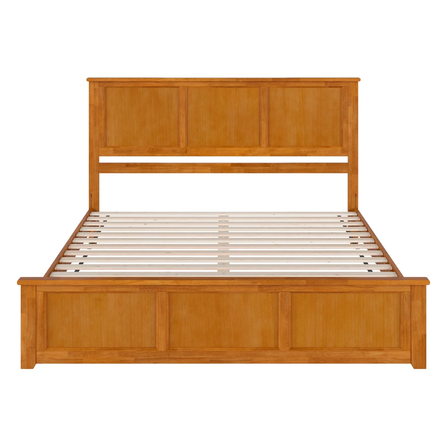 AFI Charlotte King Wood Low Profile Platform Bed with Matching Footboard, Light Toffee
