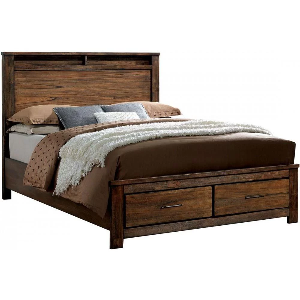 Cottage Oak Solid Wood King Bedroom Set 3pcs FOA CM7072-EK Elkton