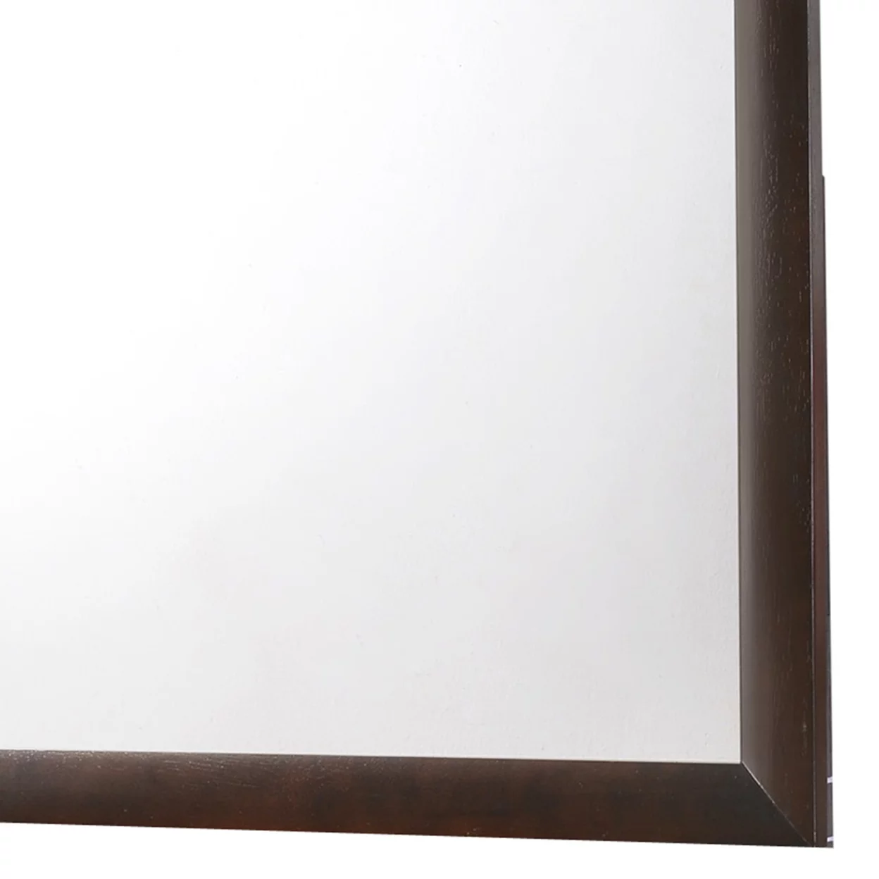 Rectangular Wood Encased Dresser Top Mirror, Cherry Brown and Silver- Saltoro Sherpi