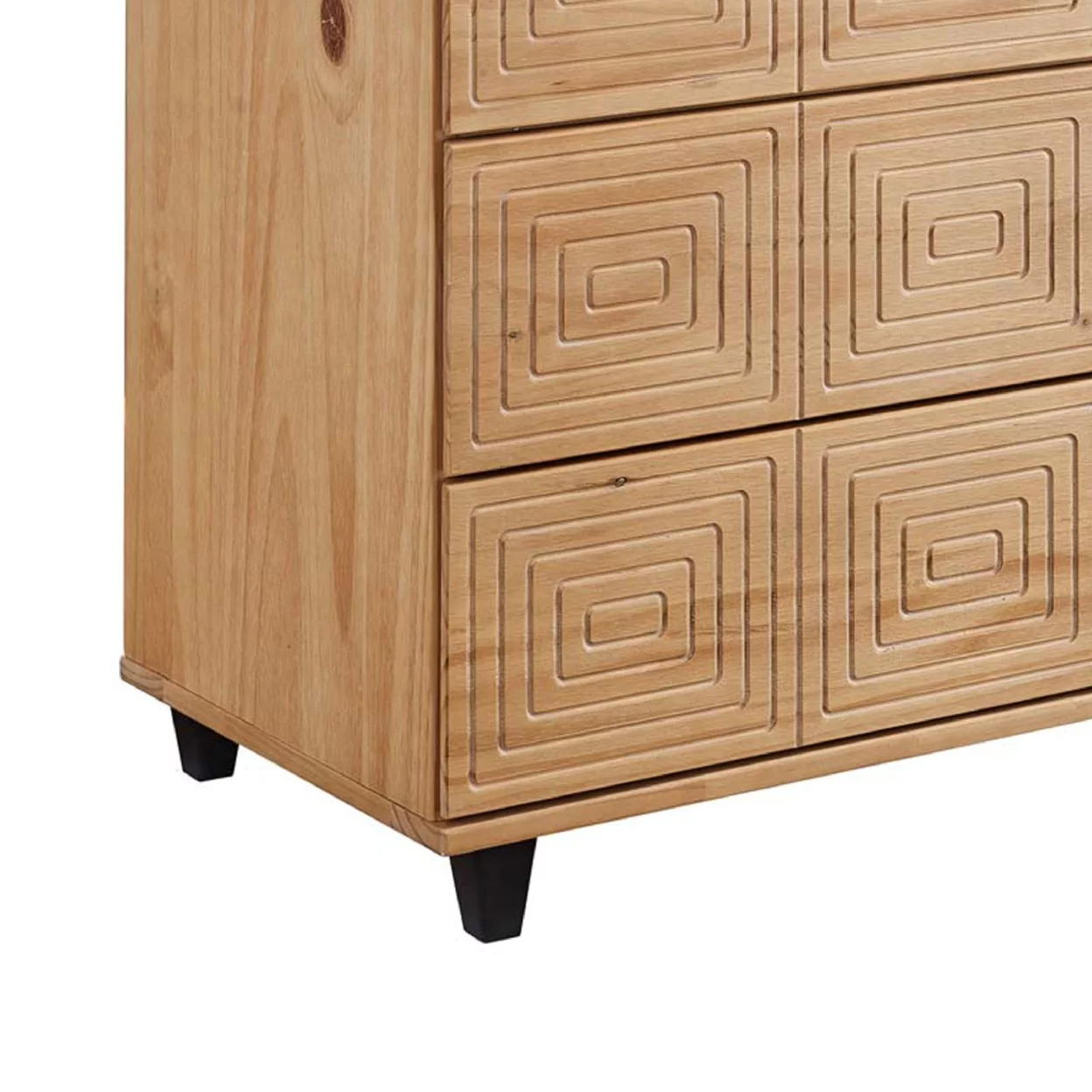 Hensley 31 Inch 3 Drawer Wood Dresser, Grooved Front, Beige- Saltoro Sherpi