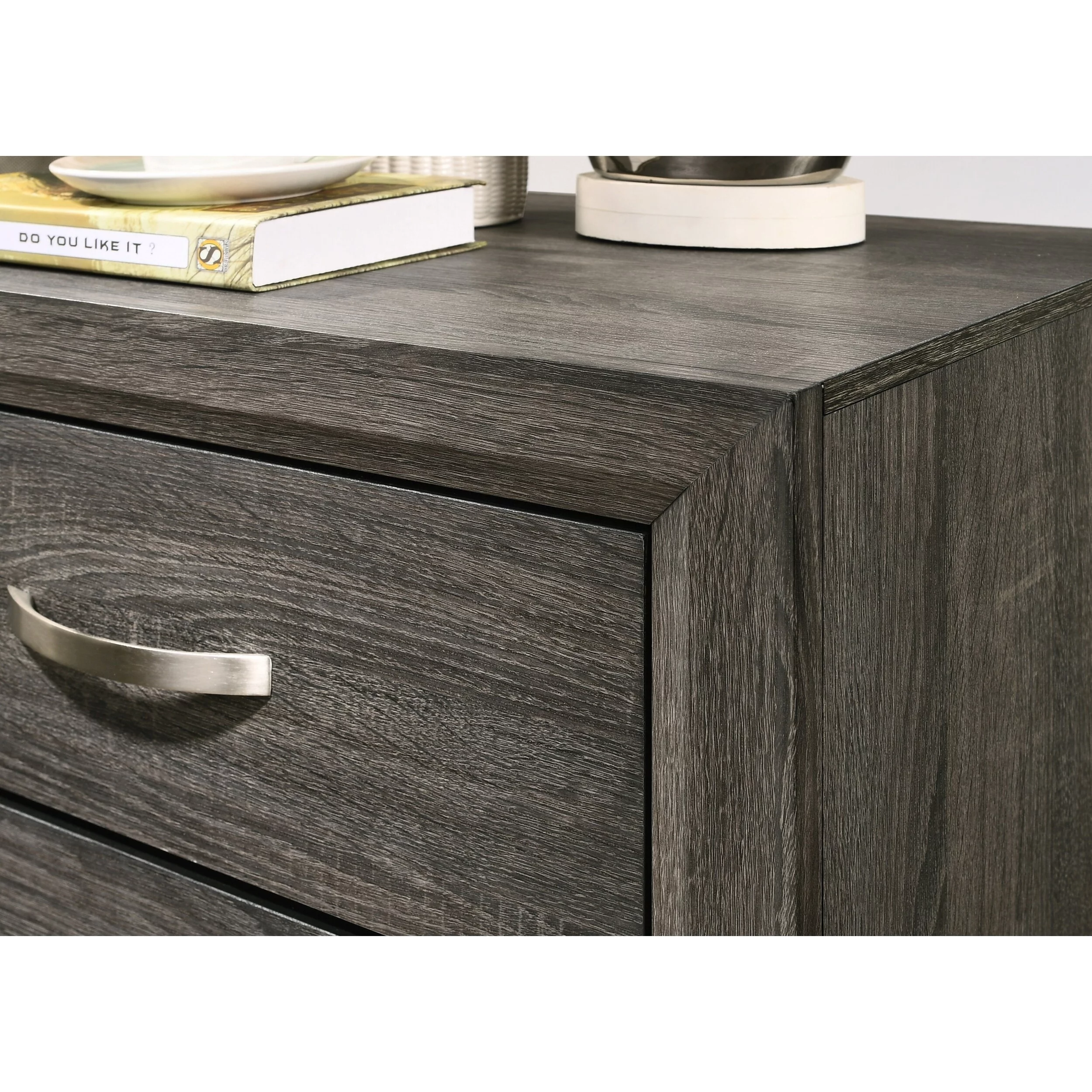 Stout Metal Bar Pulls Distressed Chest, Wood, Dark Ash Gray