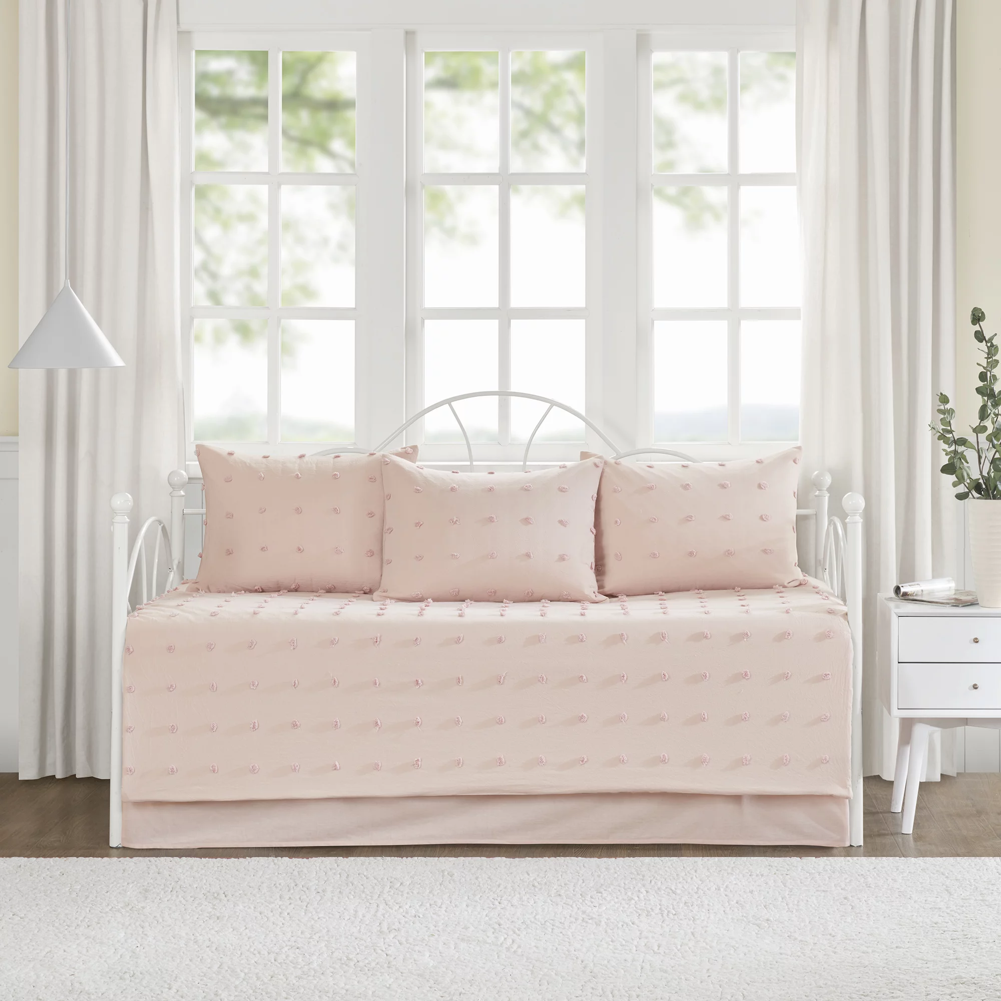 Home Essence Apartment Kay Cotton Tufted Pink 5 piece Daybed Bedding Set