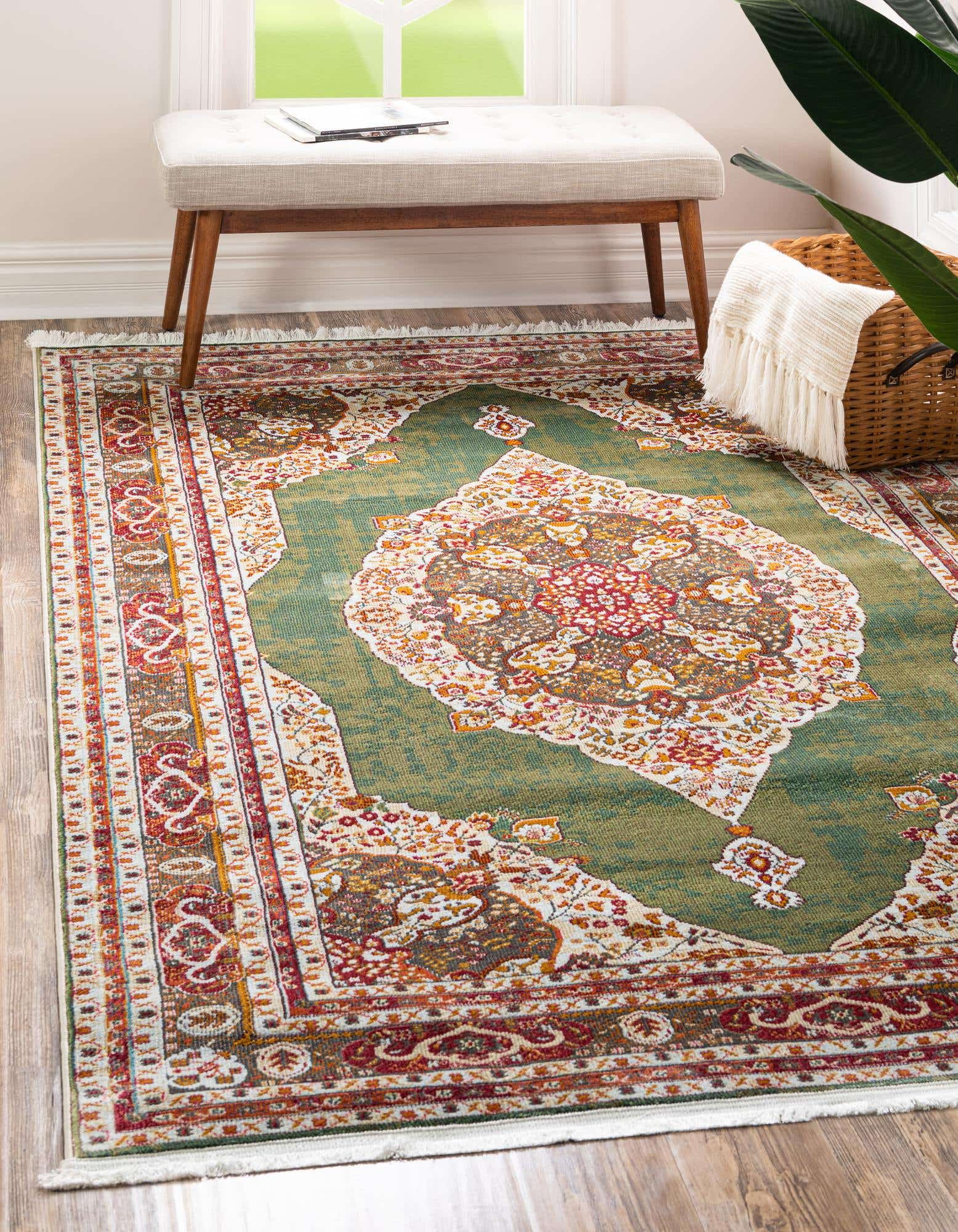 Unique Loom Regla Baracoa Rug Green/Blue 9' x 12' 2