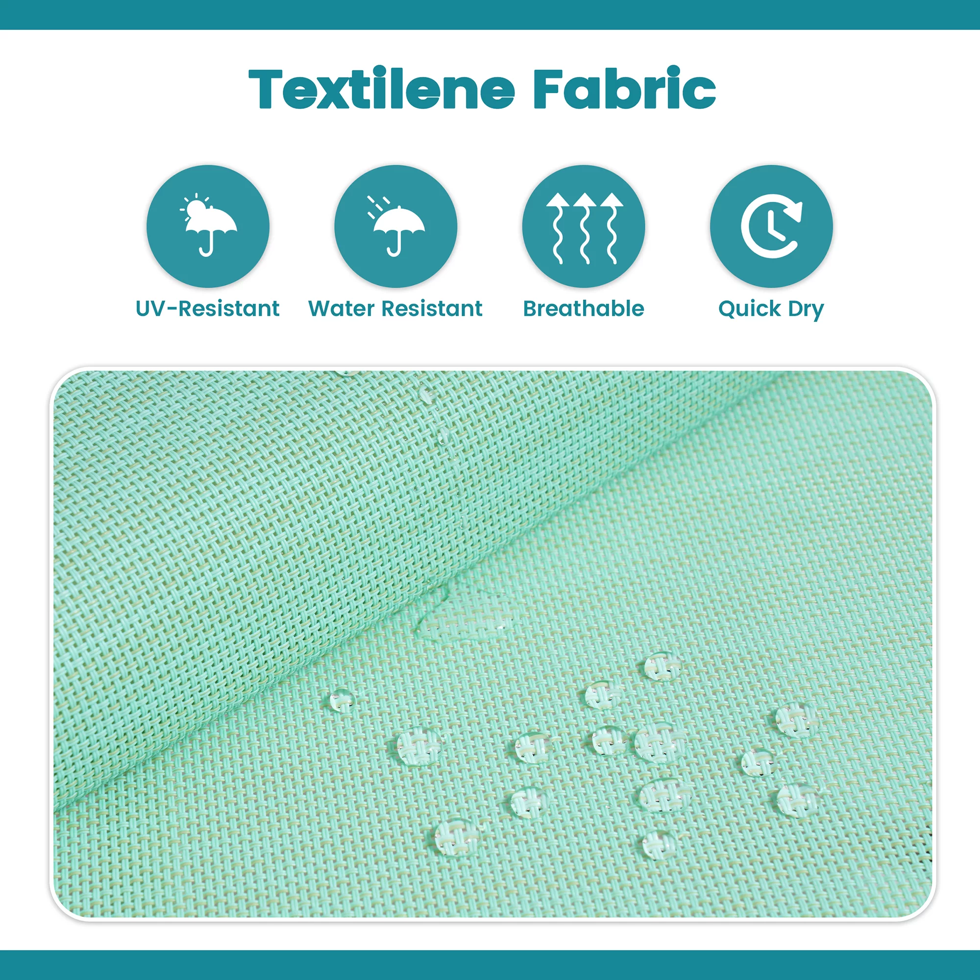 Pellebant Outdoor Chaise Lounge Patio Aluminum Folding Reclining Chair in Green