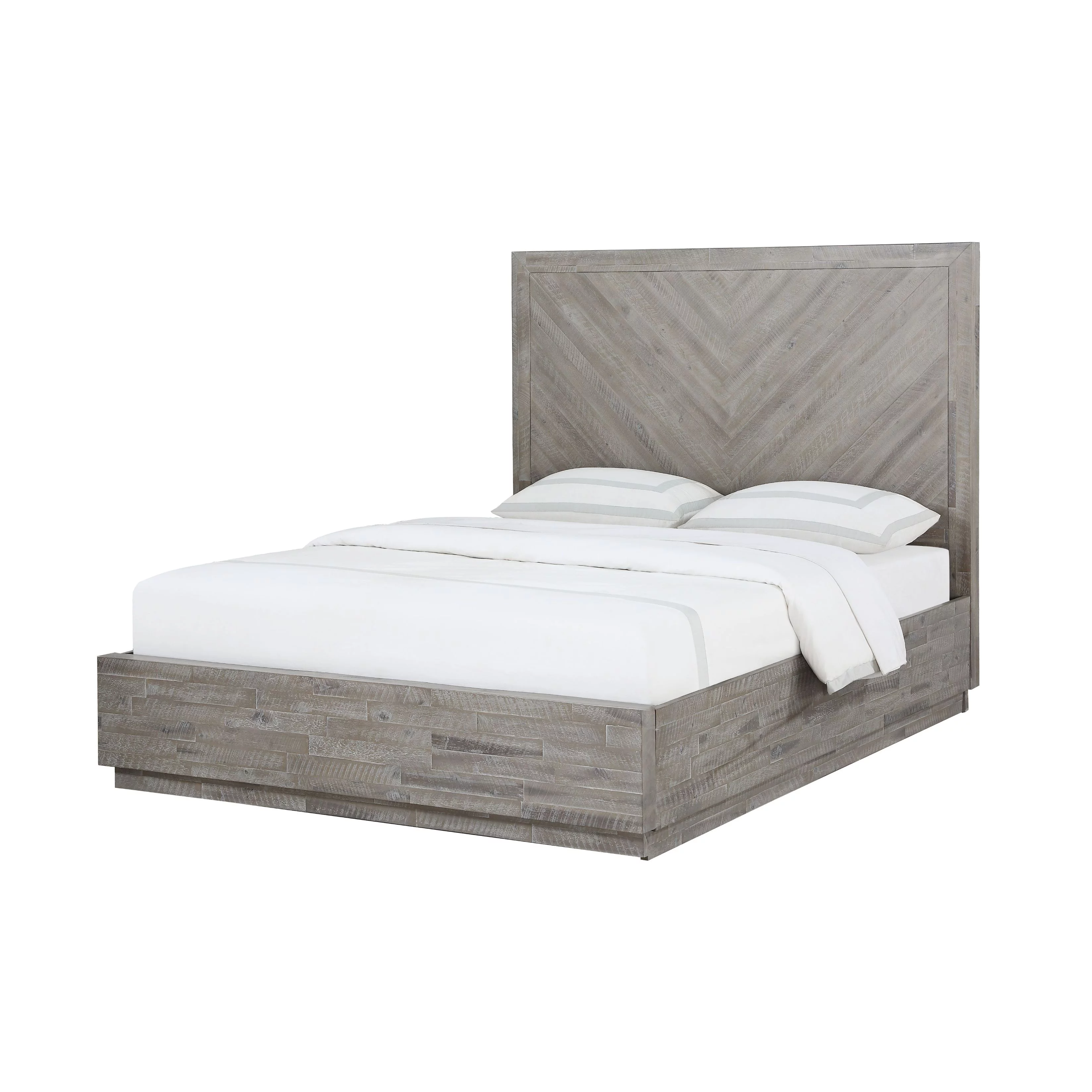 Modus Alexandra 5 PC Cal King Platform Bedroom Set w 2 Nightstand in Rustic Latte