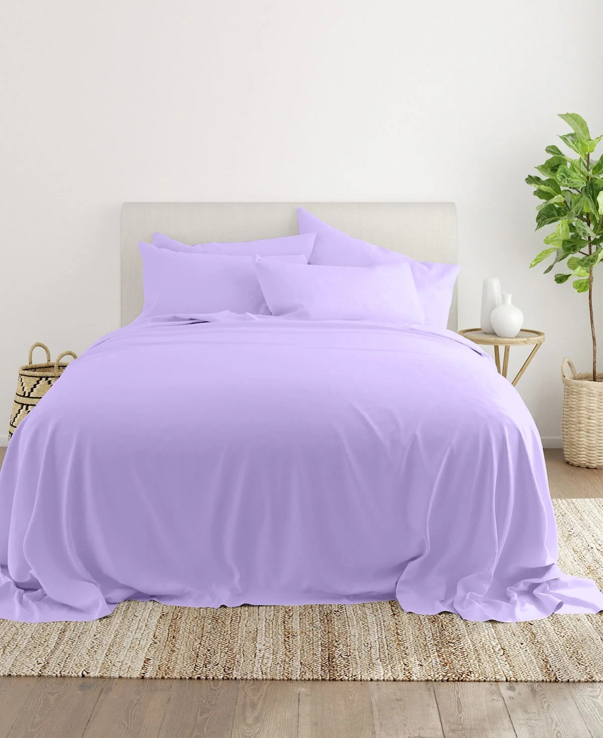 800TC Split Head King Size 4PC Sheet Set - Premium 800-Thread-Count 100% Egyptian Cotton, Fit Upto 26 inches Extra Deep Pockets Mattress - Lilac