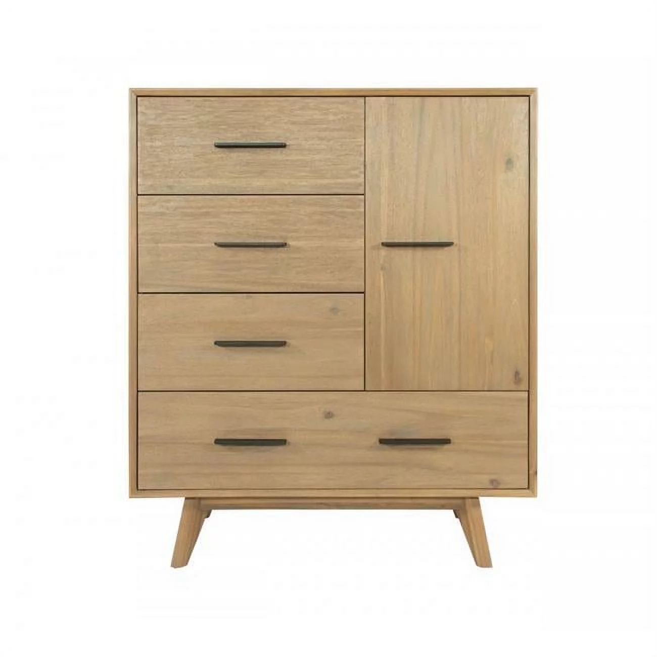 HomeRoots 473078 47 x 39 x 17 in. Walnut Solid Wood Four Drawers Gentlemans Chest