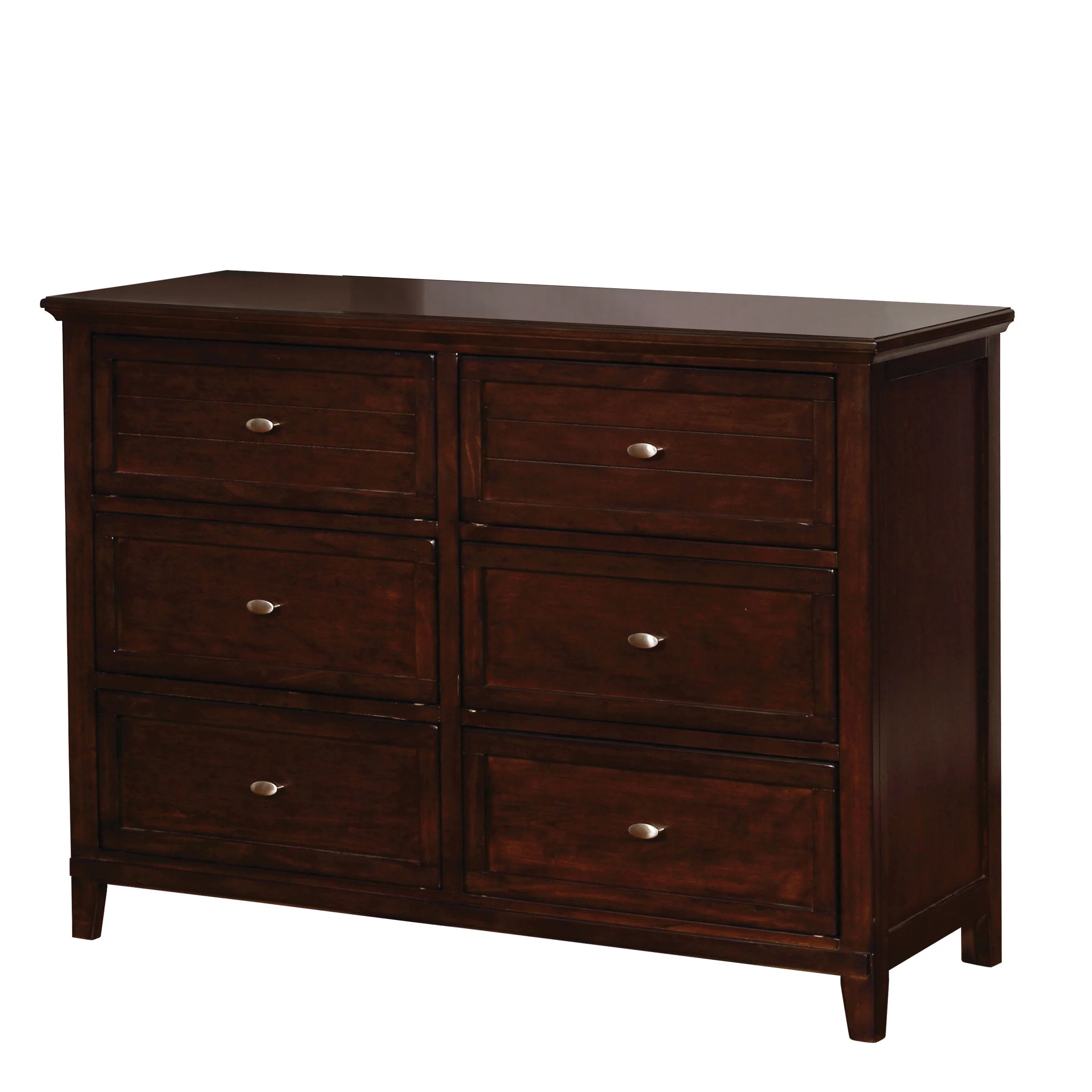 Furniture of America Covington Transitional 6-Drawer Dresser, Brown Cherry