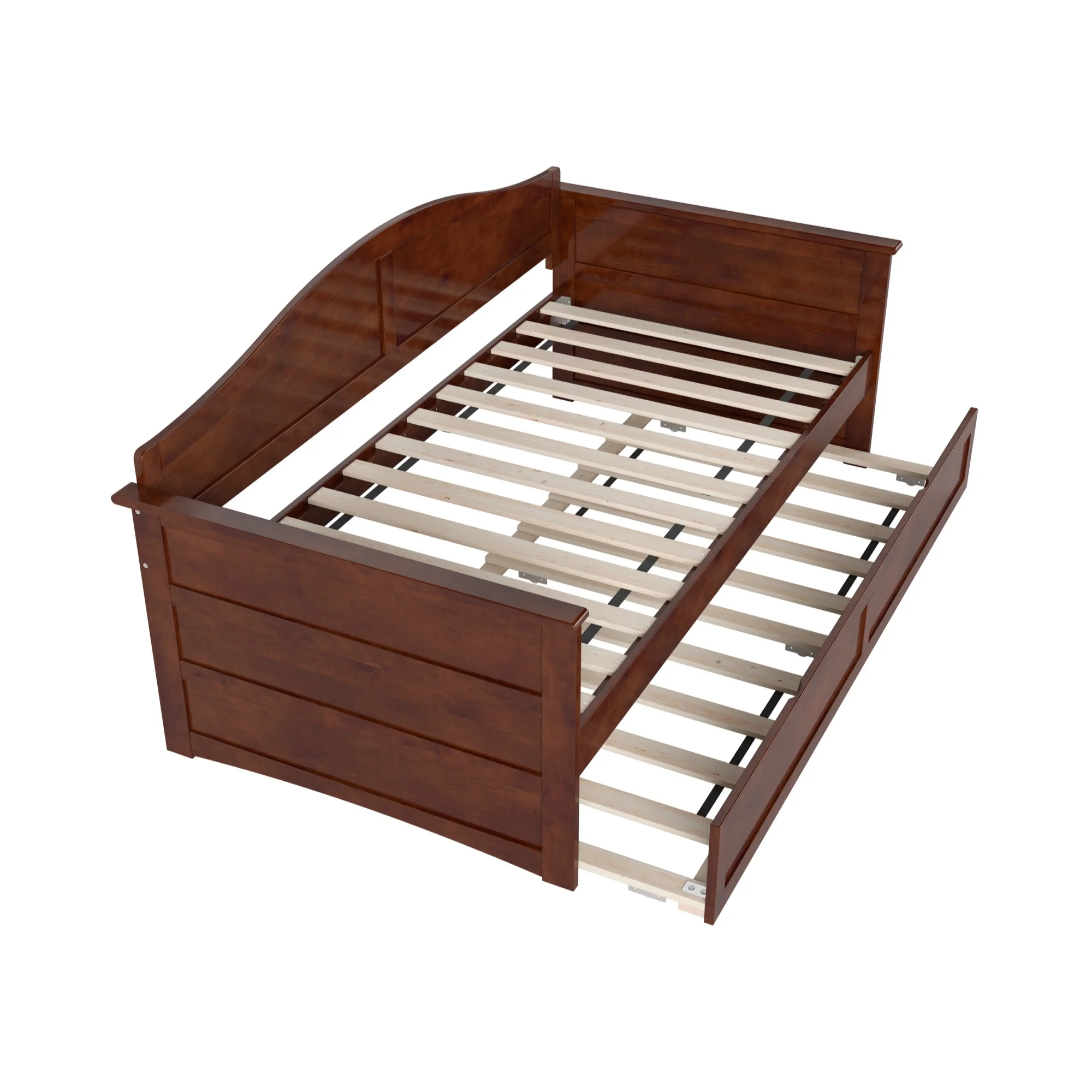 AFI Acadia Twin Wood Daybed with Twin Size Trundle in Walnut