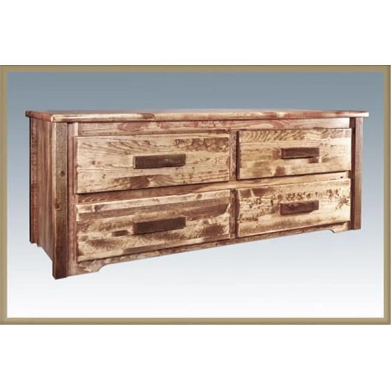 Homestead Collection Sitting Chest 4 Drawer Stained and Lacquered