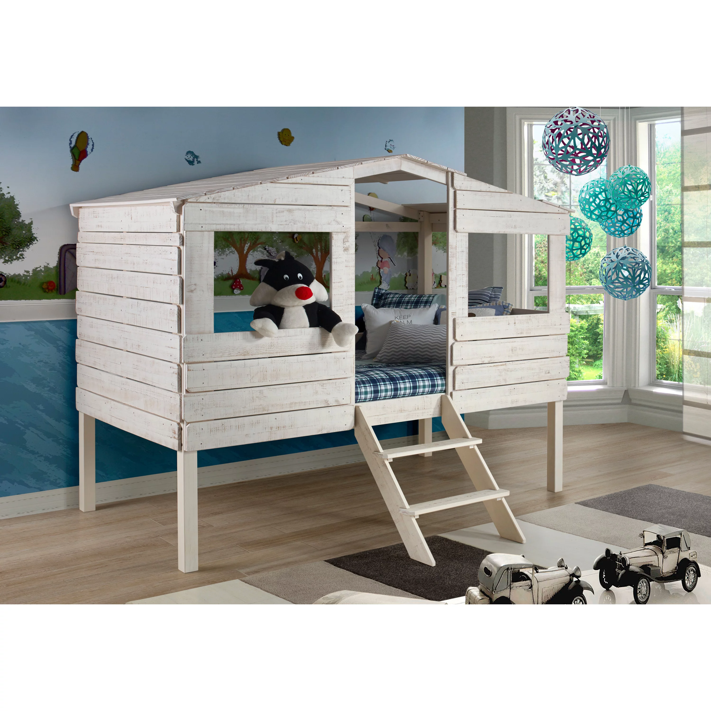 Pivot Direct PD-1380TLRS Twin Size Tree House Loft Bed in Rustic Sand